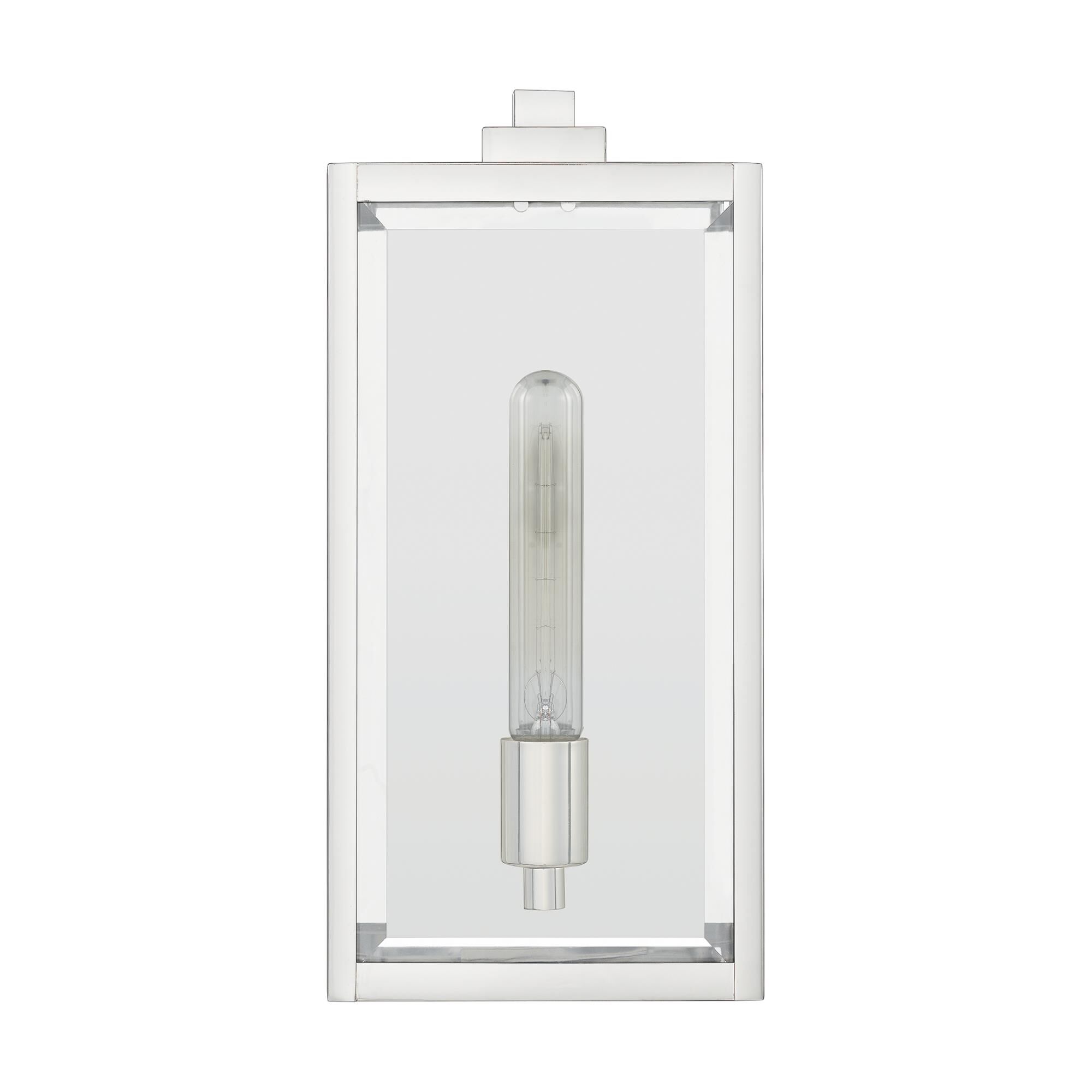 Shown in Polished Nickel finish and Clear Beveled Glass, Clear Beveled Glass Panel shade