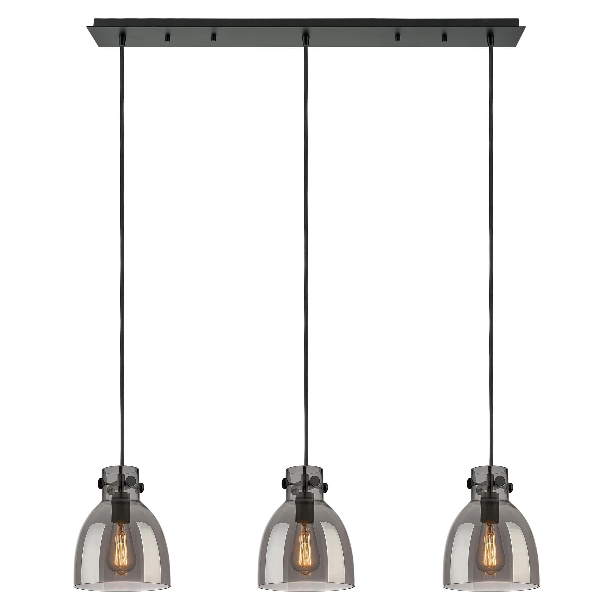 Shown in Matte Black finish and Light Smoke glass and Light Smoke Glass shade