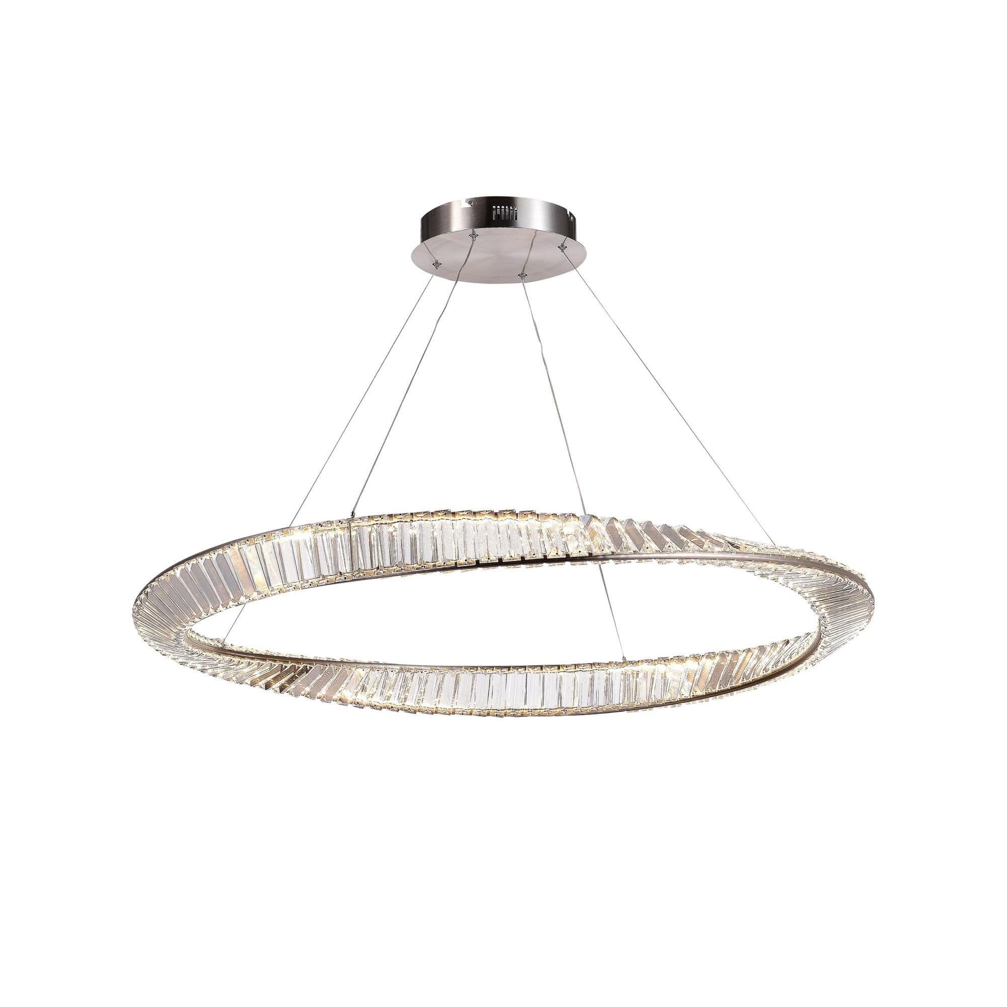 Shown in Satin Nickel finish and Clear shade