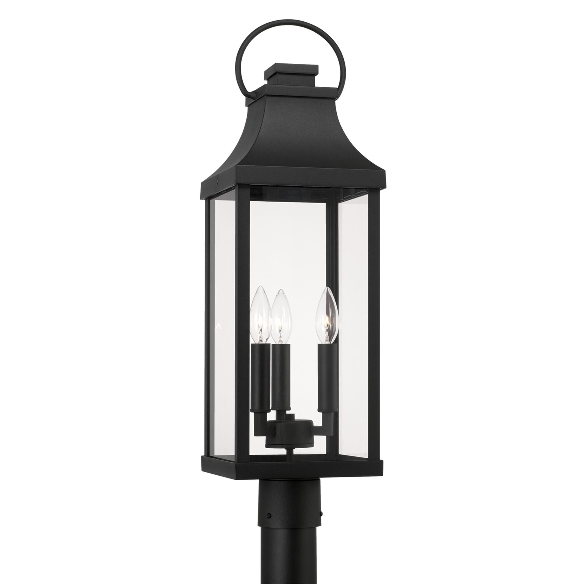 Shown in Black finish and Clear glass