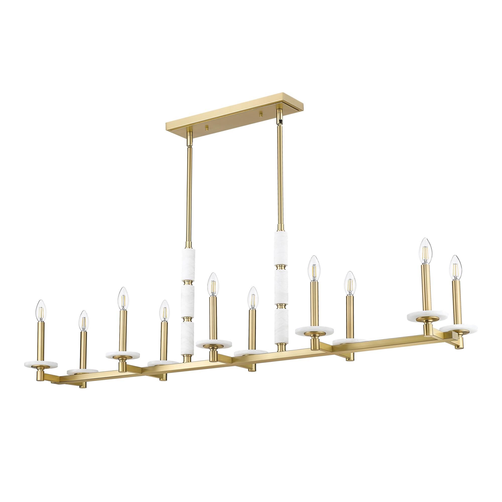 Shown in Modern Gold finish and Alabaster glass and Alabaster shade