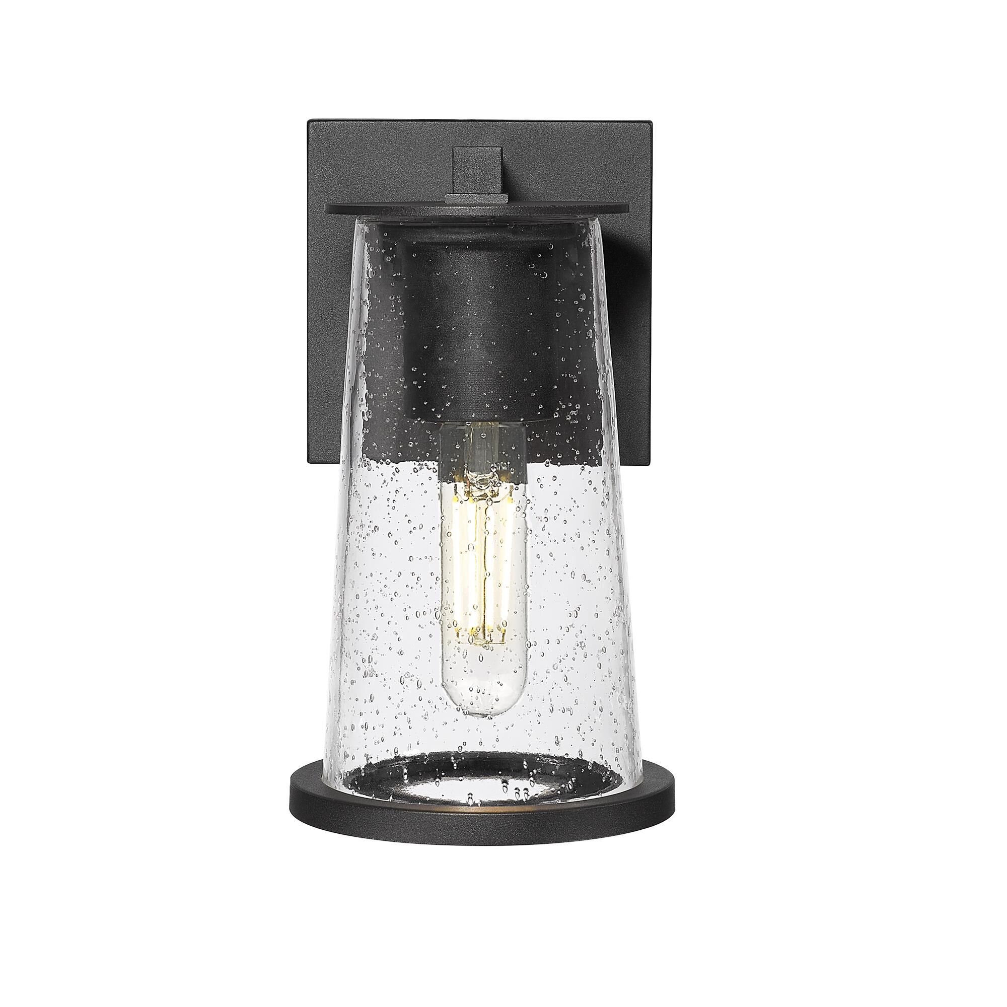 Shown in Sand Black finish and Clear Seedy glass and Clear Seedy shade