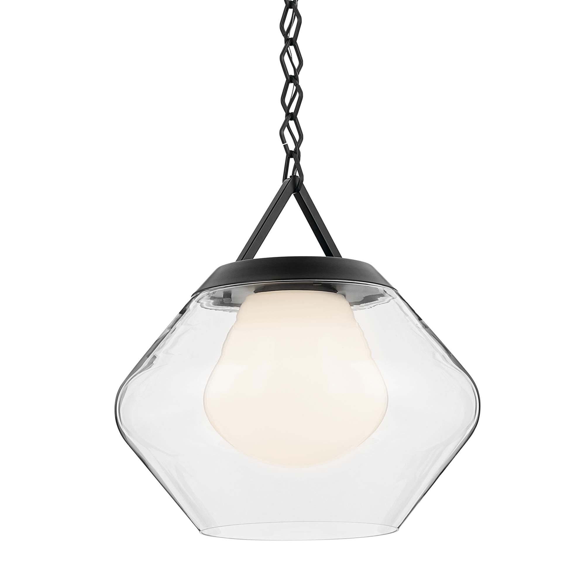 Shown in Black finish and Clear Outer Glass with Opal Interior glass