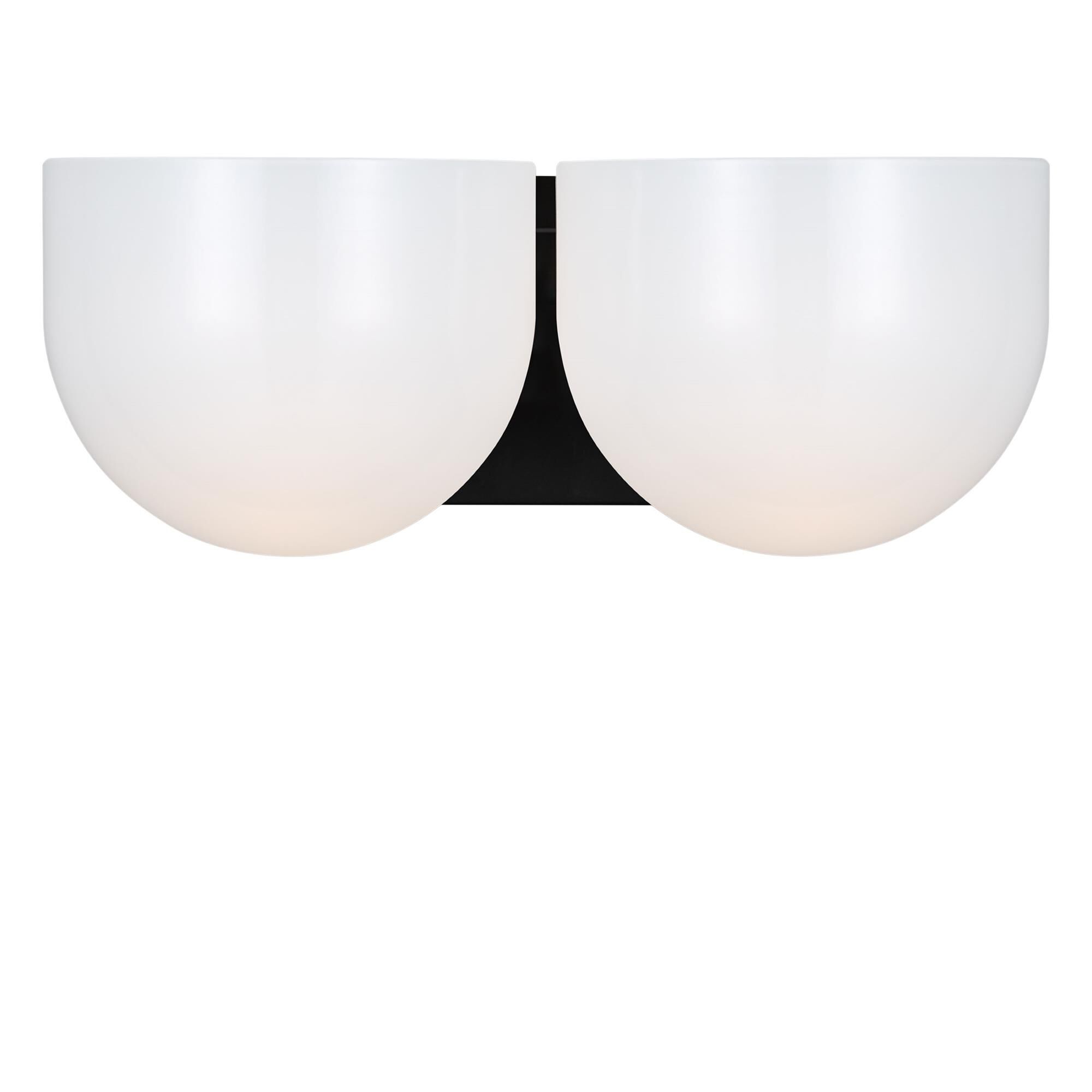 Shown in Aged Iron finish and Milk glass