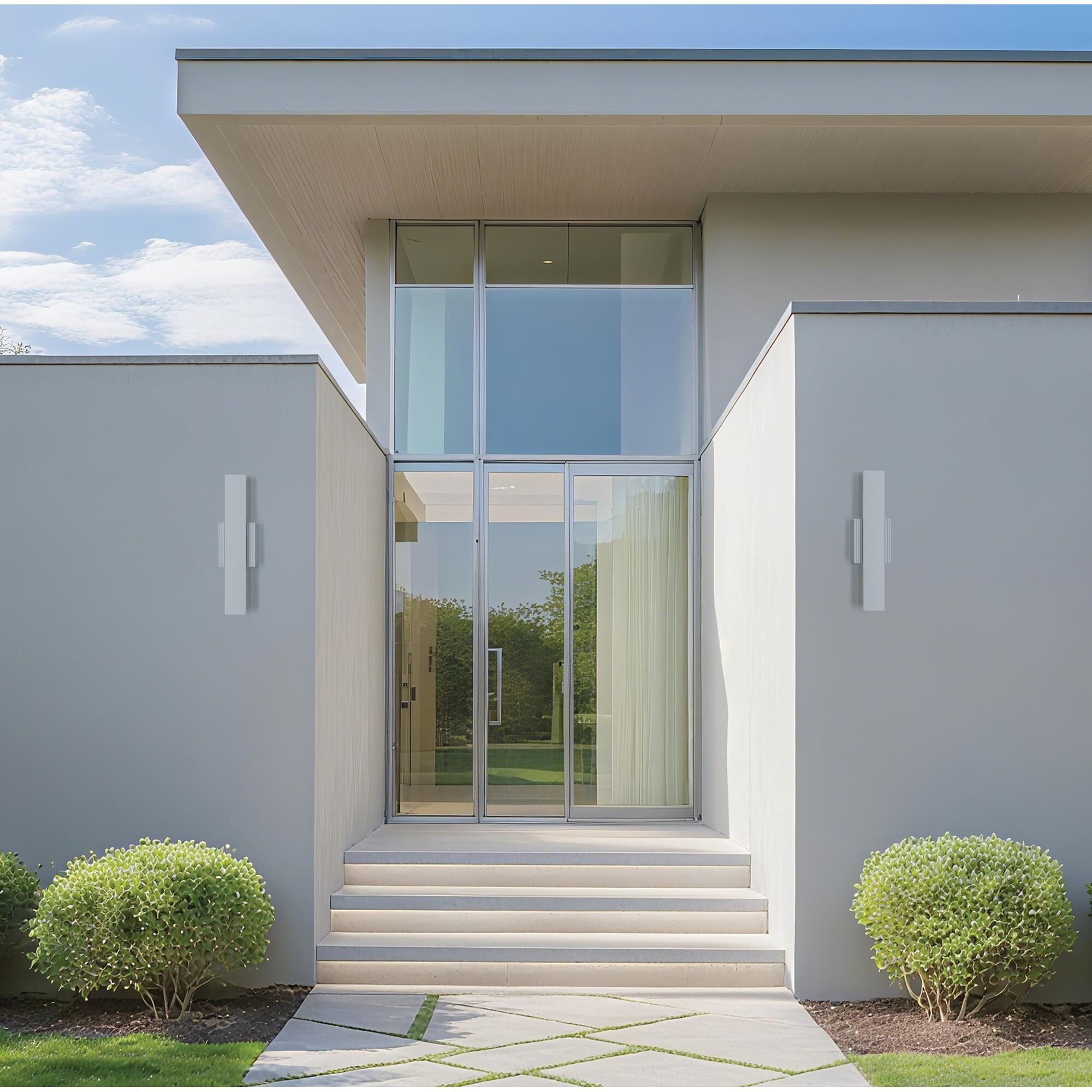 Shown in Textured White finish and Frosted Acrylic glass