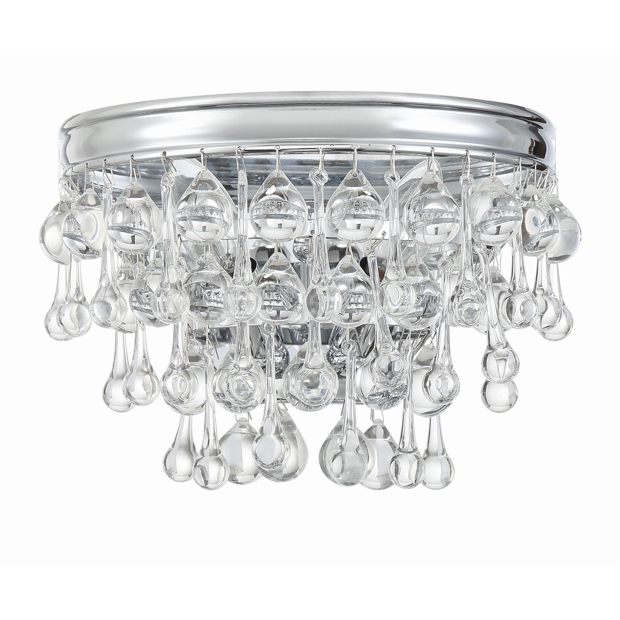 Shown in Polished Chrome finish and Clear Glass Drops crystal