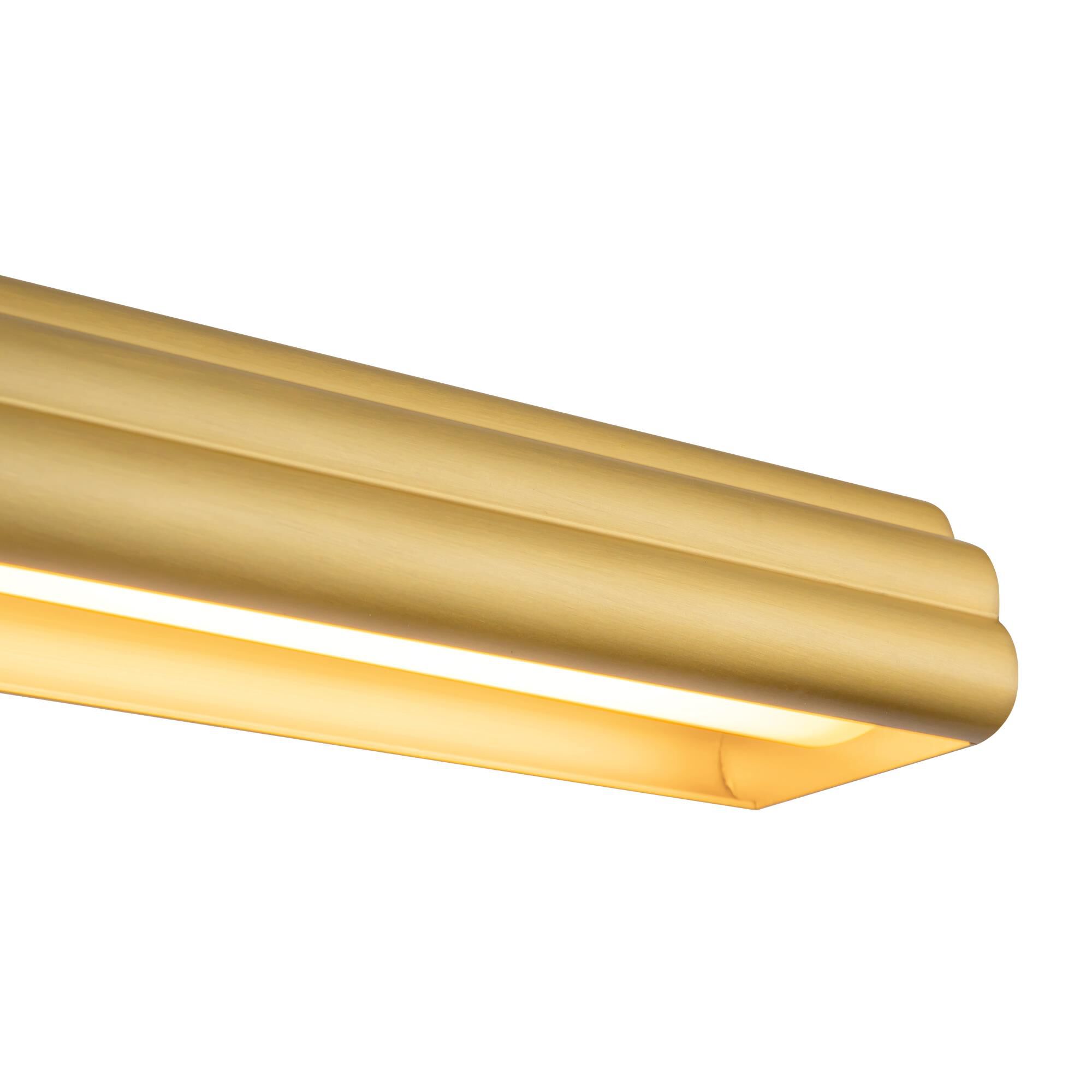 Shown in Brushed Gold finish and Frosted Acrylic Diffuser glass and Aluminum shade
