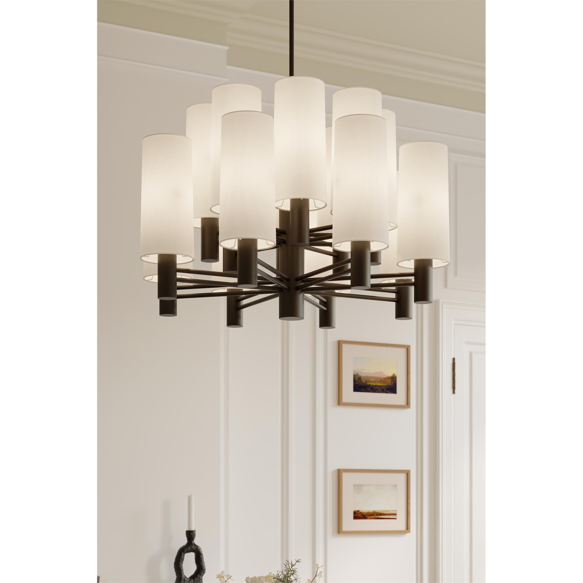 Shown in Dark Bronze finish and White shade