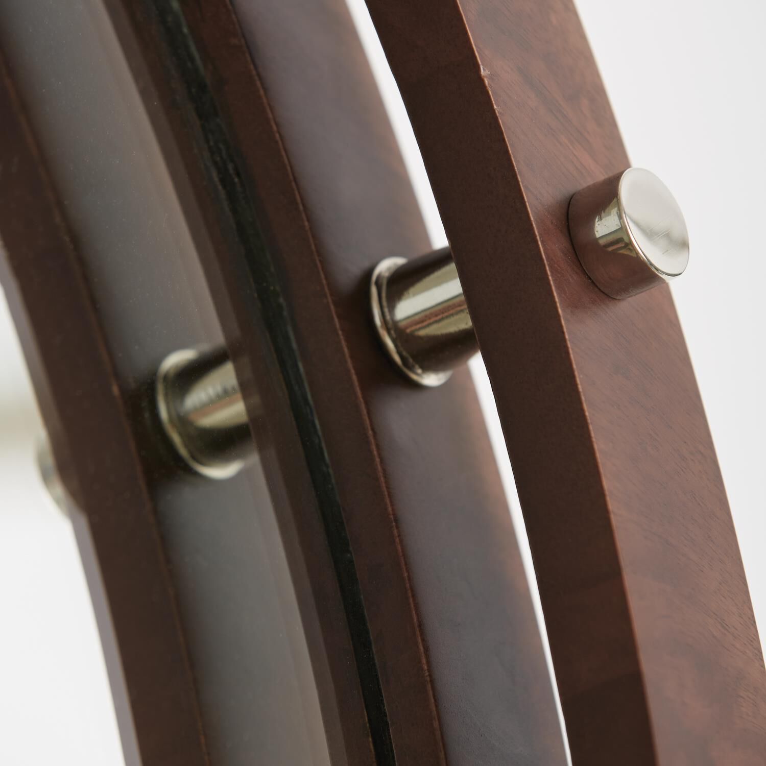 Decorative Wooden Frame Mirror In Dark Wood And Polished Nickel Decorative Mirrors by Capital Lighting Fixture Company