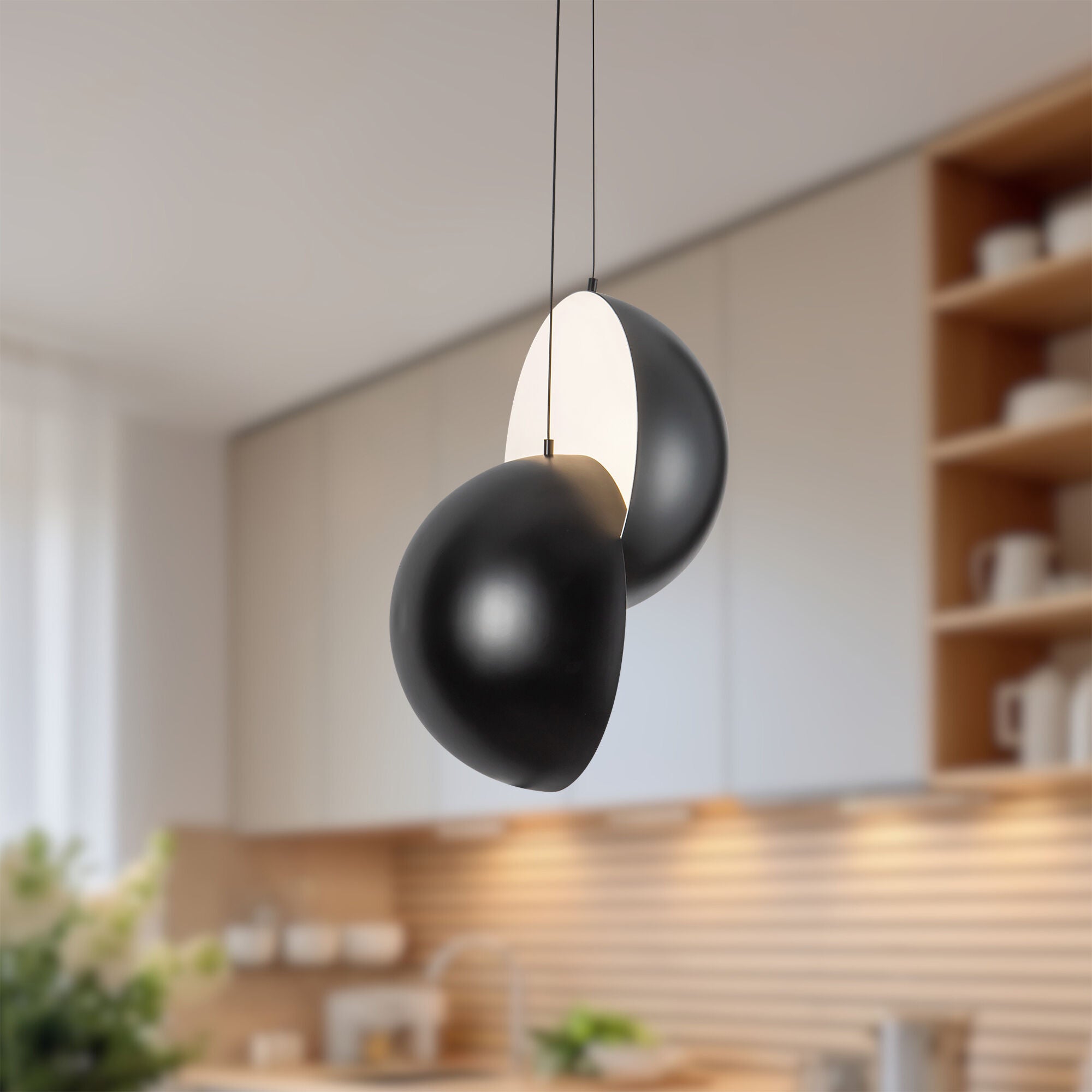 Shown in Black finish and Steel shade