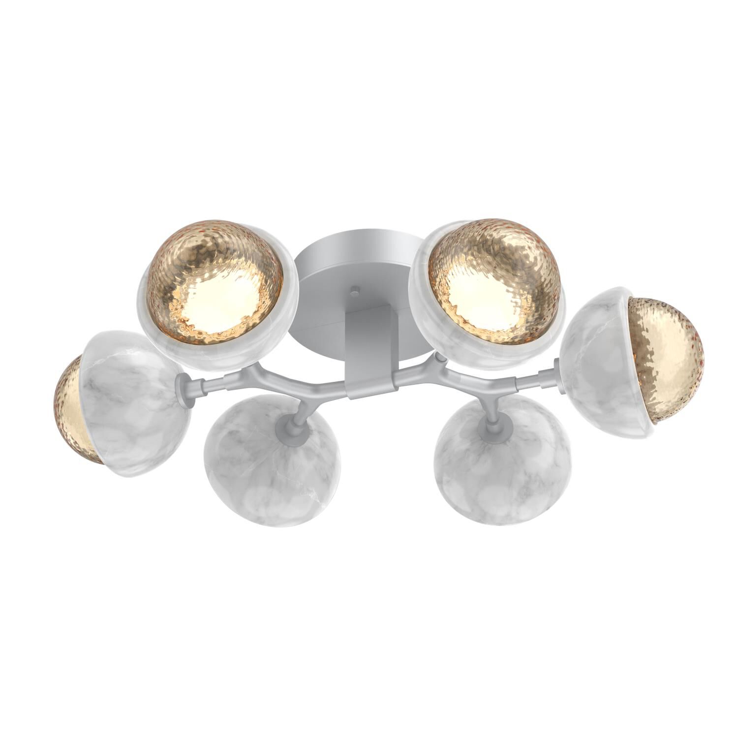 Shown in Classic Silver finish and Amber glass and White Marble accent
