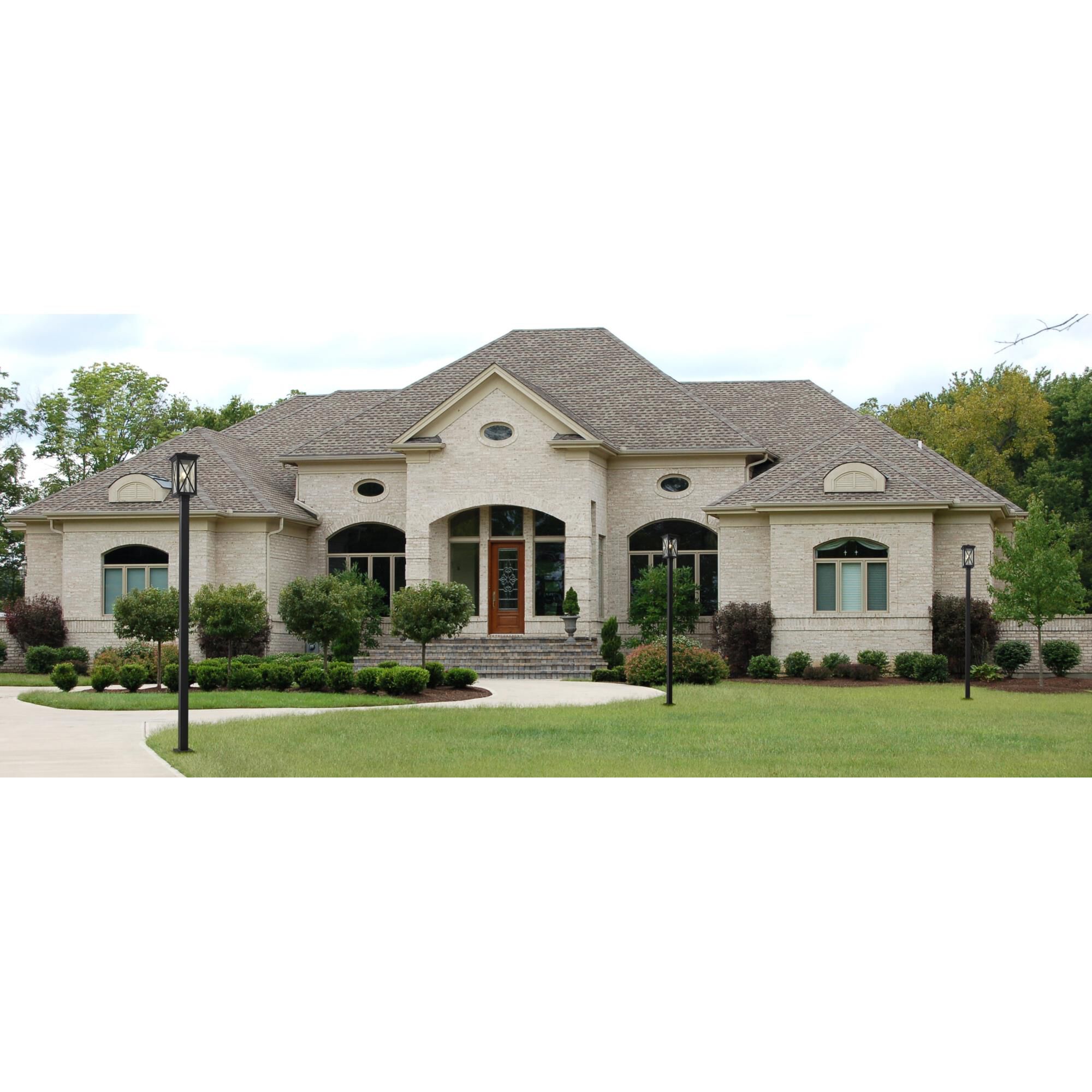 Shown in Black finish and Glass shade