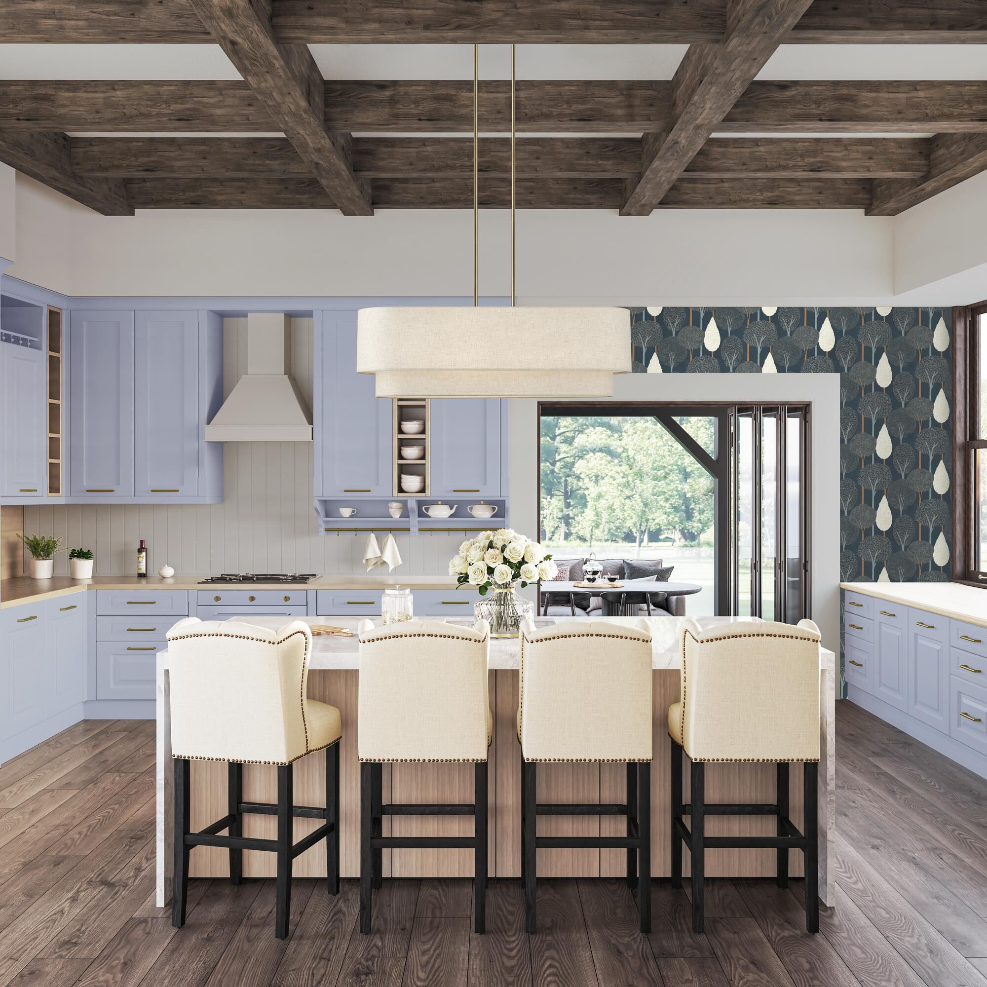 Shown in Antique Brass finish and Hand Crafted Oatmeal Color Fabric with White Color Inside shade