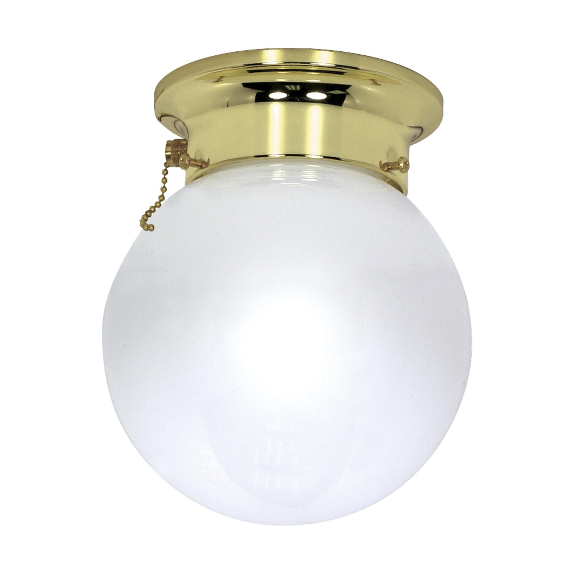 White Ball 8 Inch 1 Light Flush Mount by Nuvo Lighting