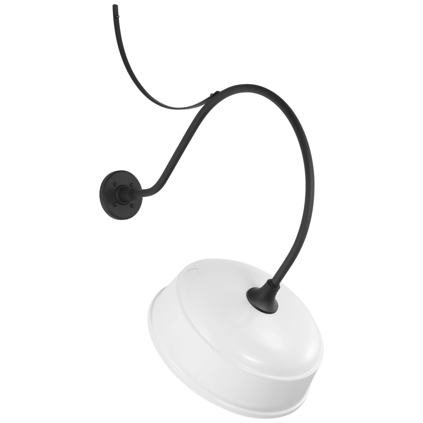 Shown in Matte Black finish and White shade