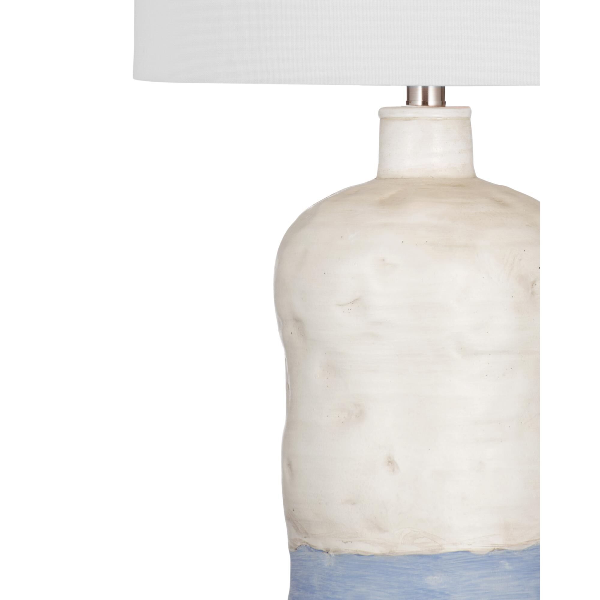 Shown in White and Blue finish and White shade