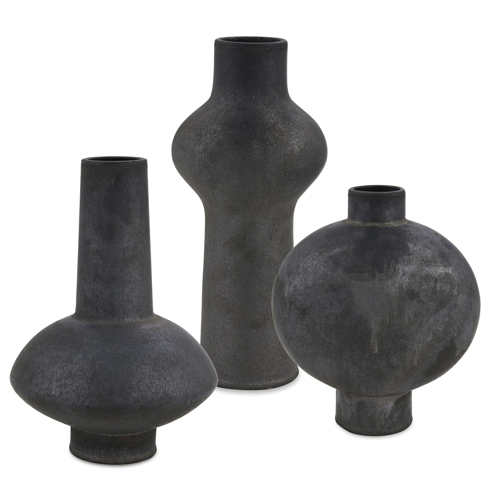 Osvaldo Mendoza Charcoal Bloom Vase-Urn by Uttermost