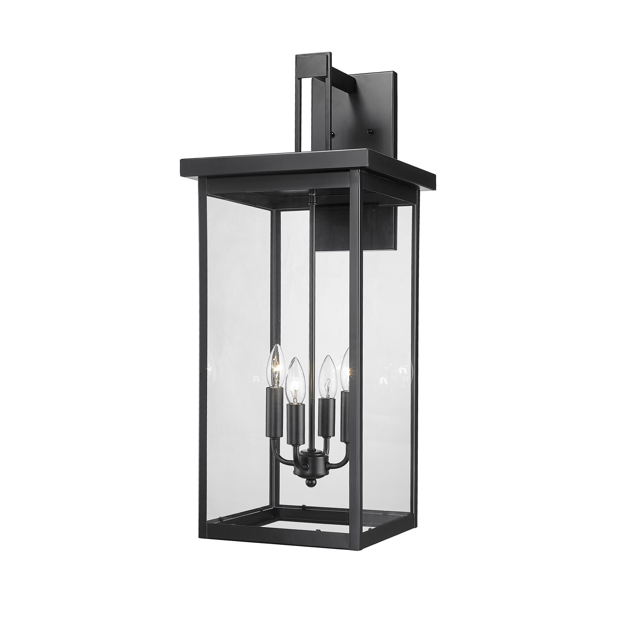 Shown in Powder Coated Black finish and Clear glass