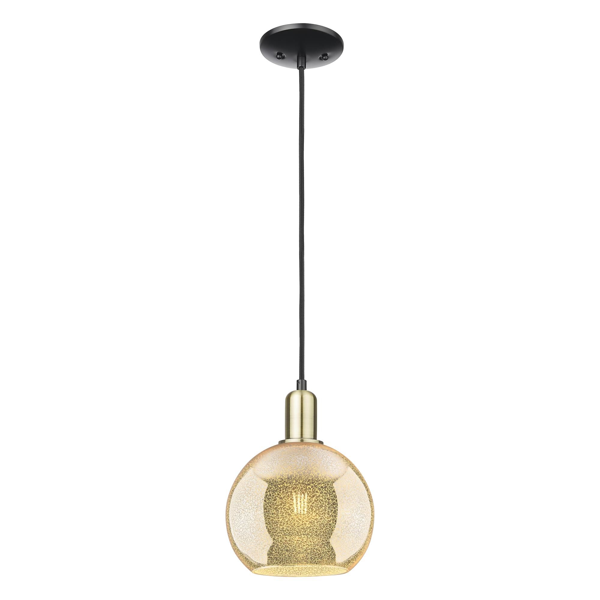 Shown in Black Antique Brass finish and Mercury glass