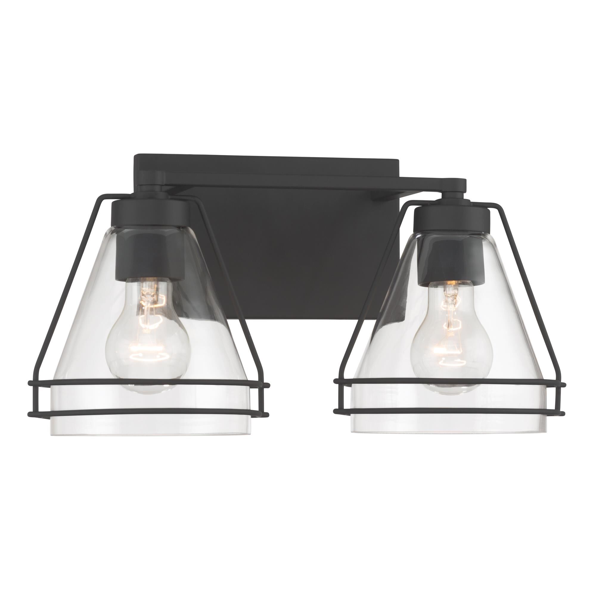 Shown in Dark Matte Black finish and Clear glass