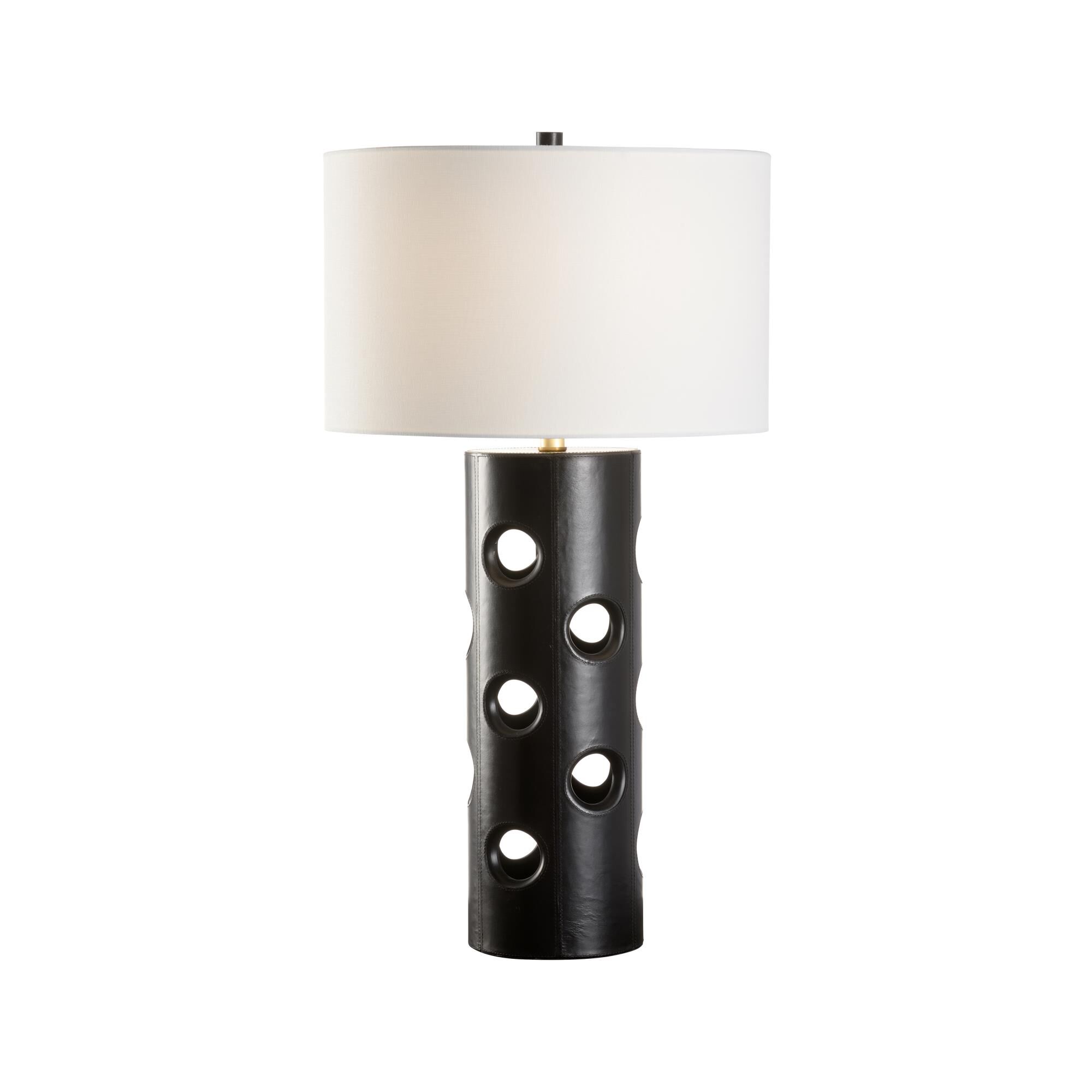 Shown in Black finish and Linen shade