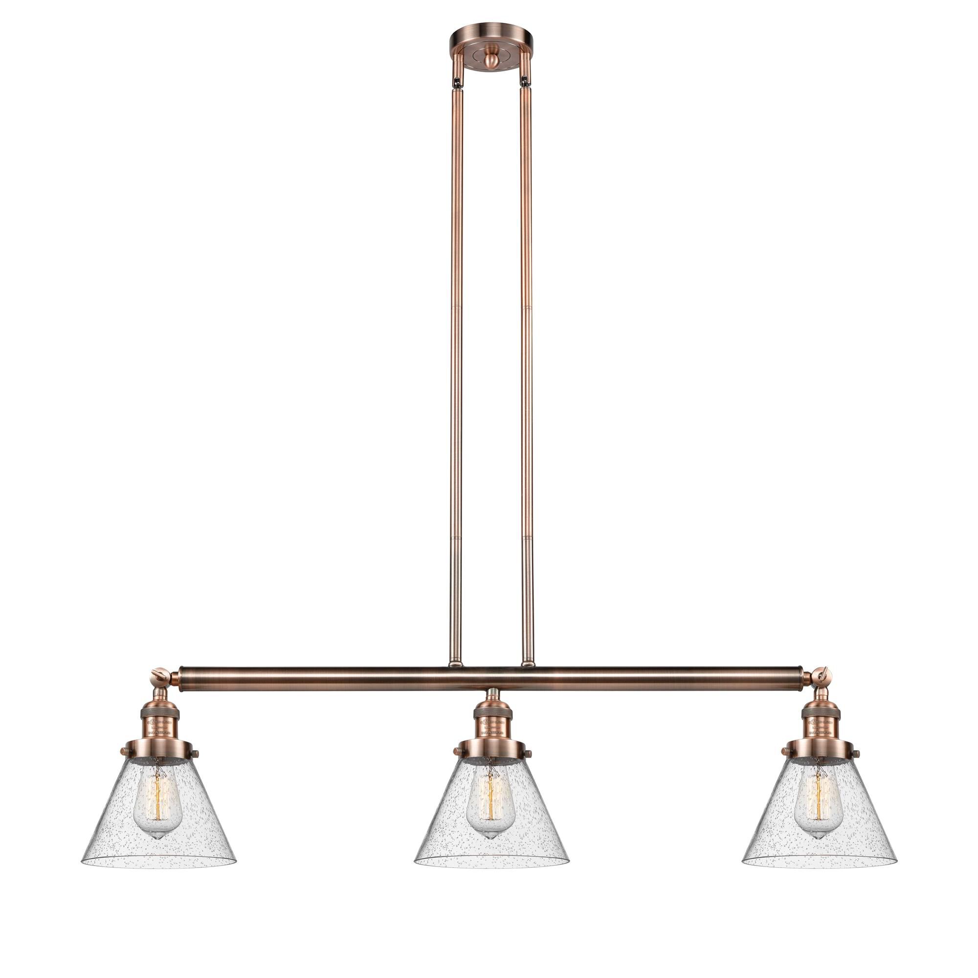 Shown in Antique Copper finish and Seedy glass