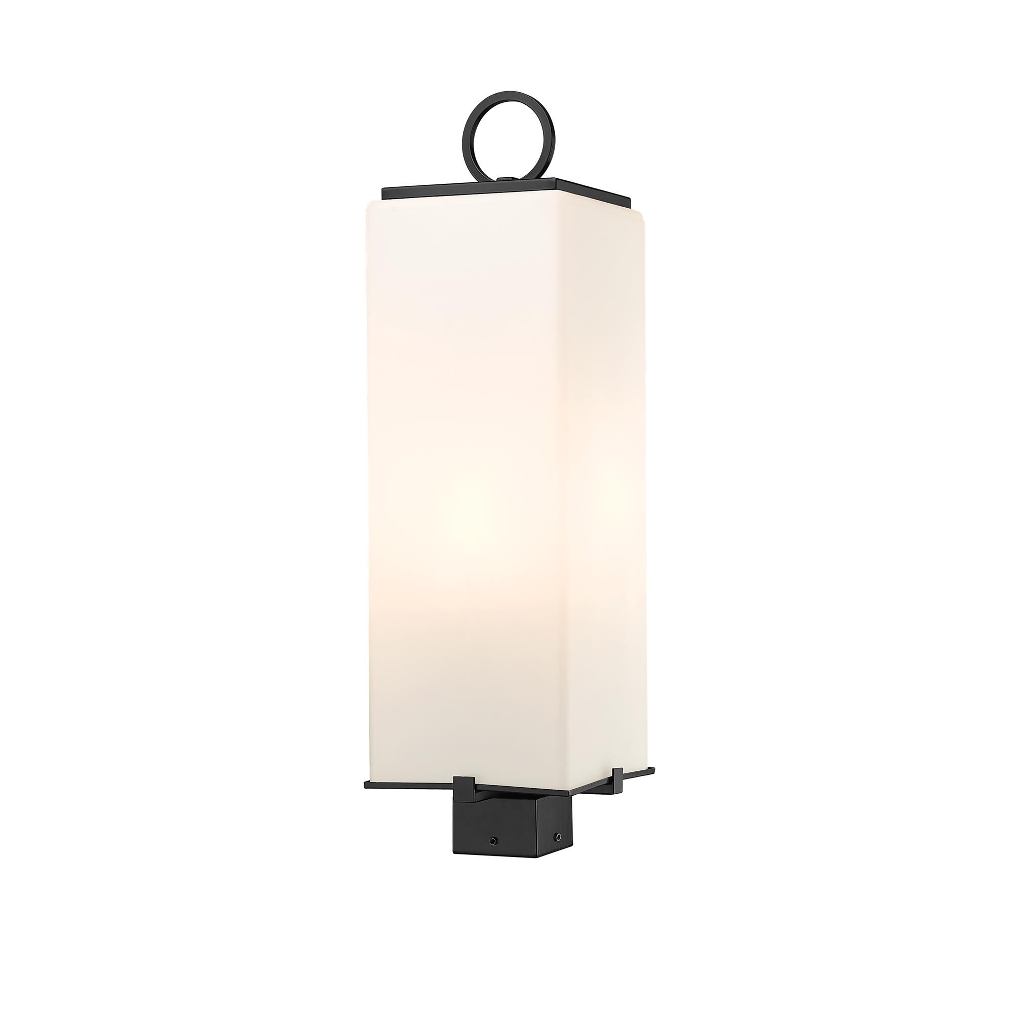 Shown in Black finish and Glass shade
