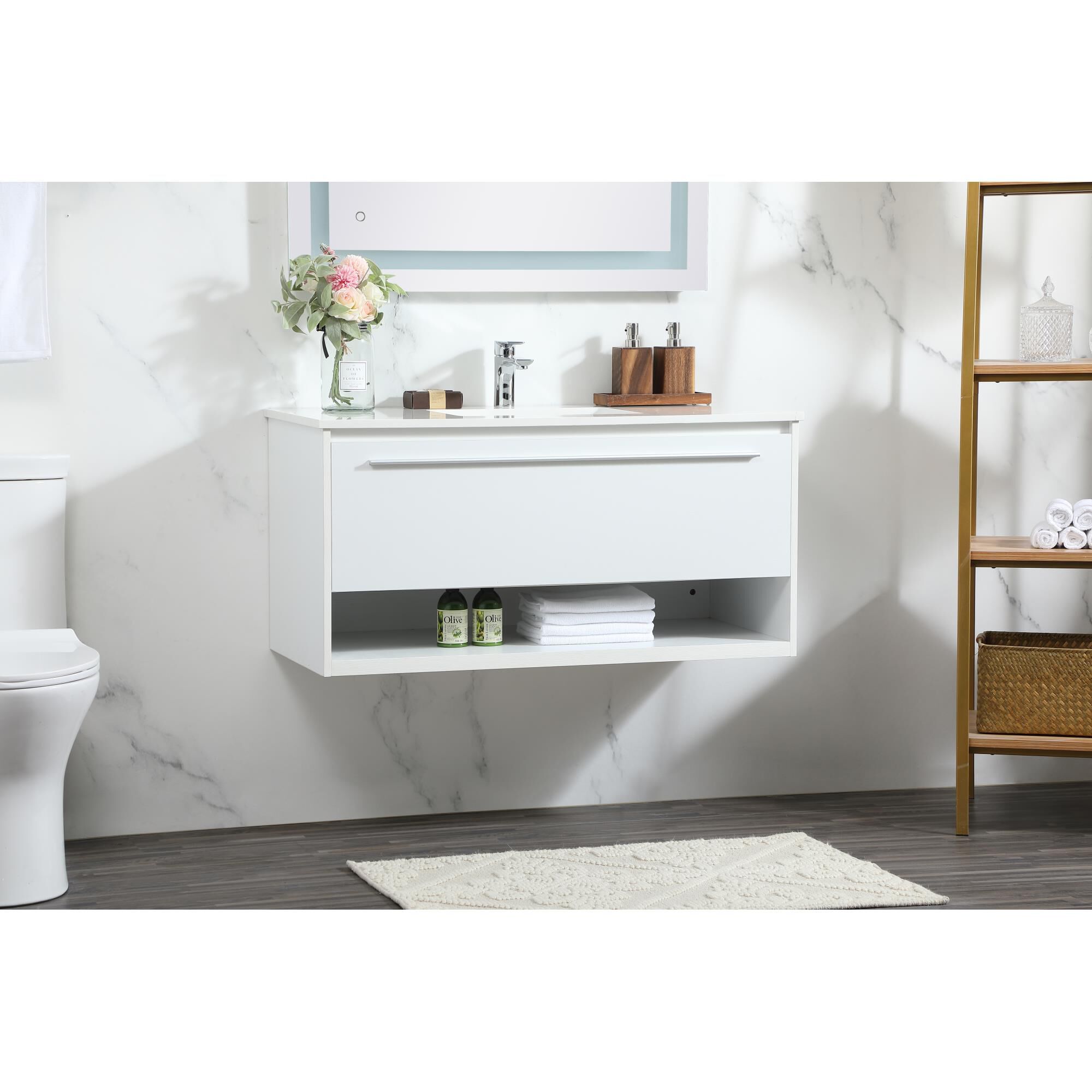 Shown in White finish