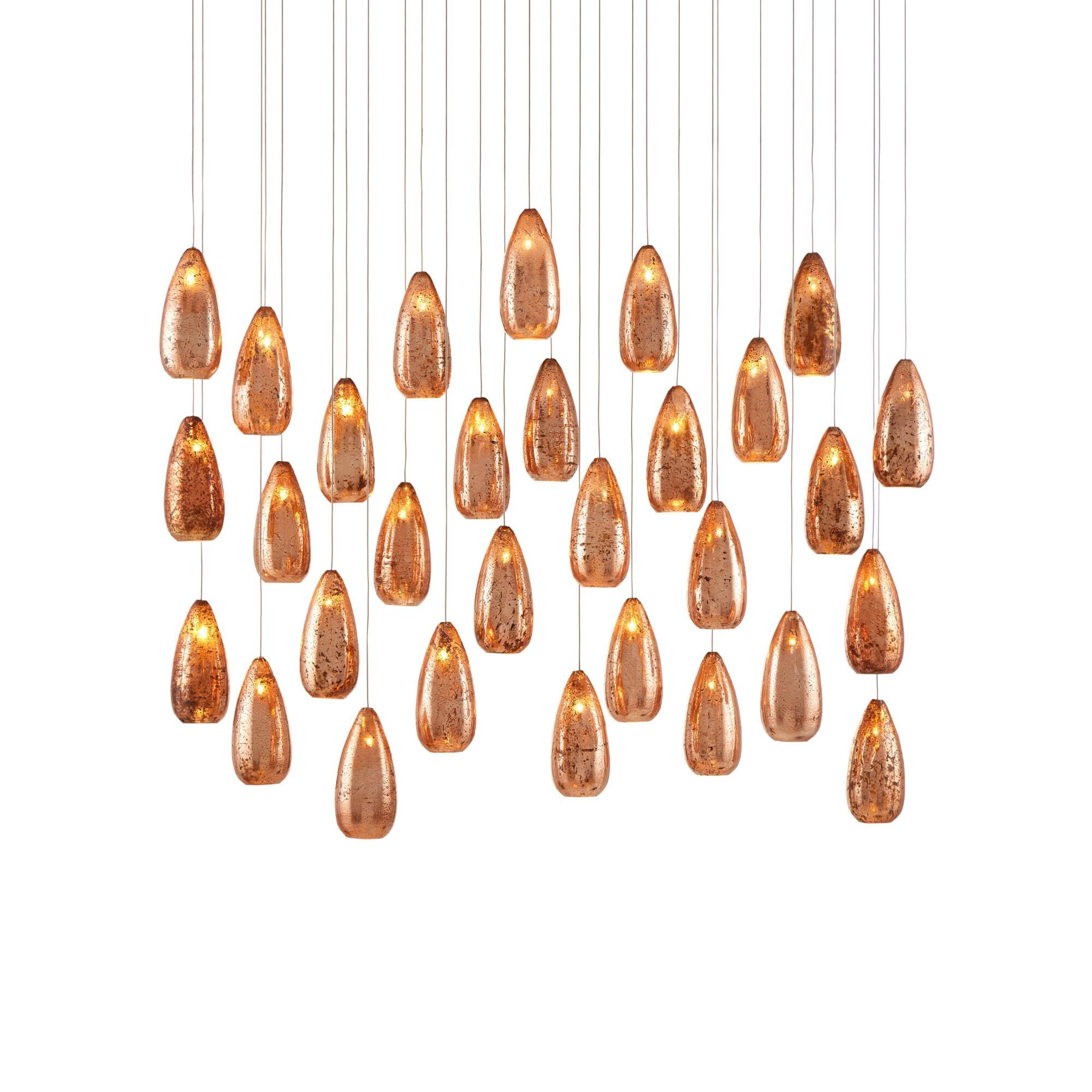 Shown in Copper/Silver/Painted Silver finish and Antique Copper/Glass shade