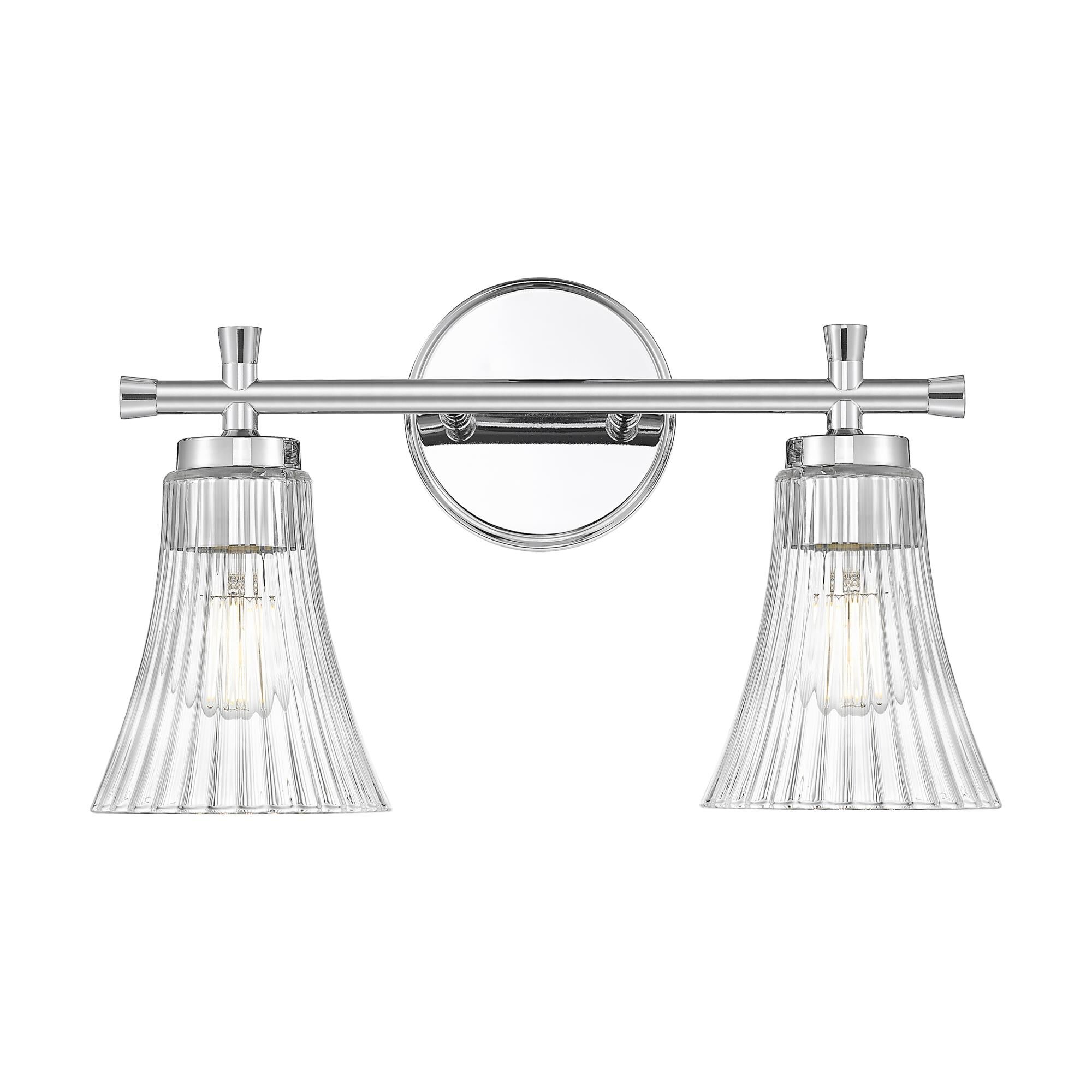 Shown in Chrome finish and Clear glass and Clear shade