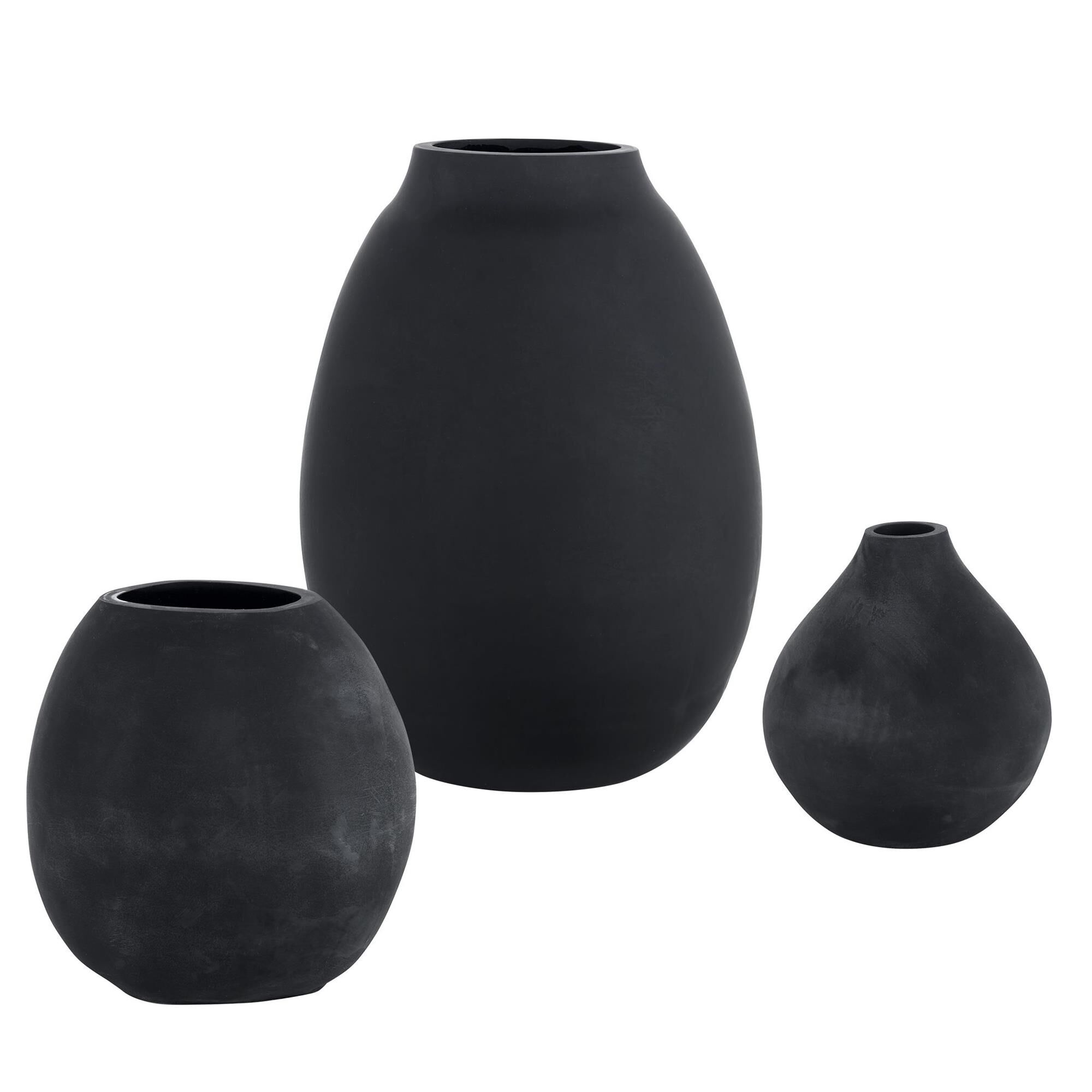 Uttermost Hearth Matte Black Vases, Set/3 Vase-Urn by Uttermost