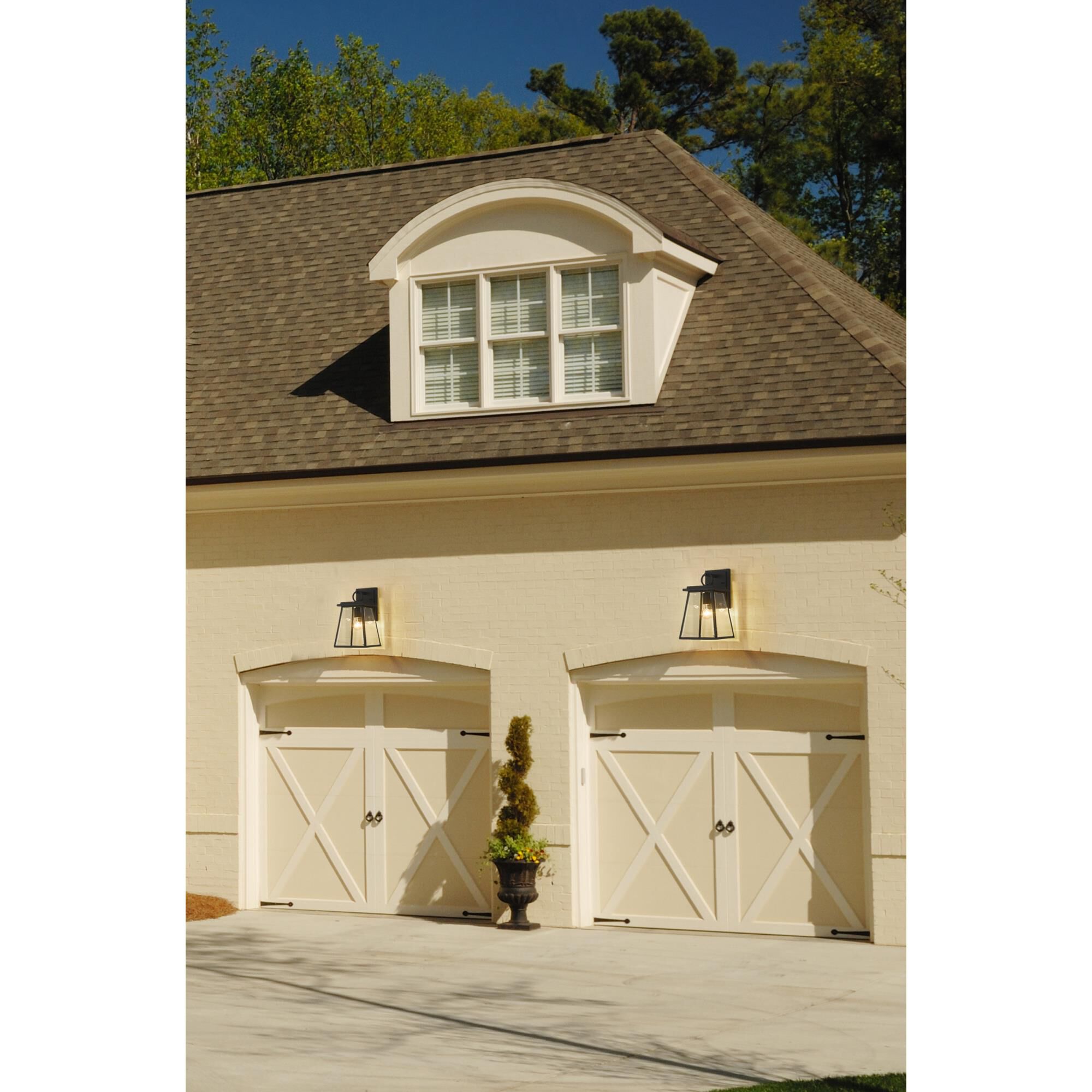 Shown in Black finish and Clear Beveled glass