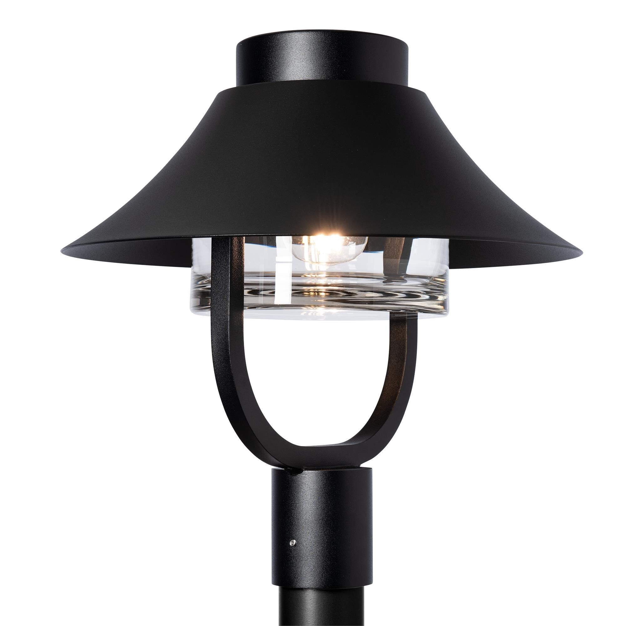 Shown in Coastal Black finish and Clear shade
