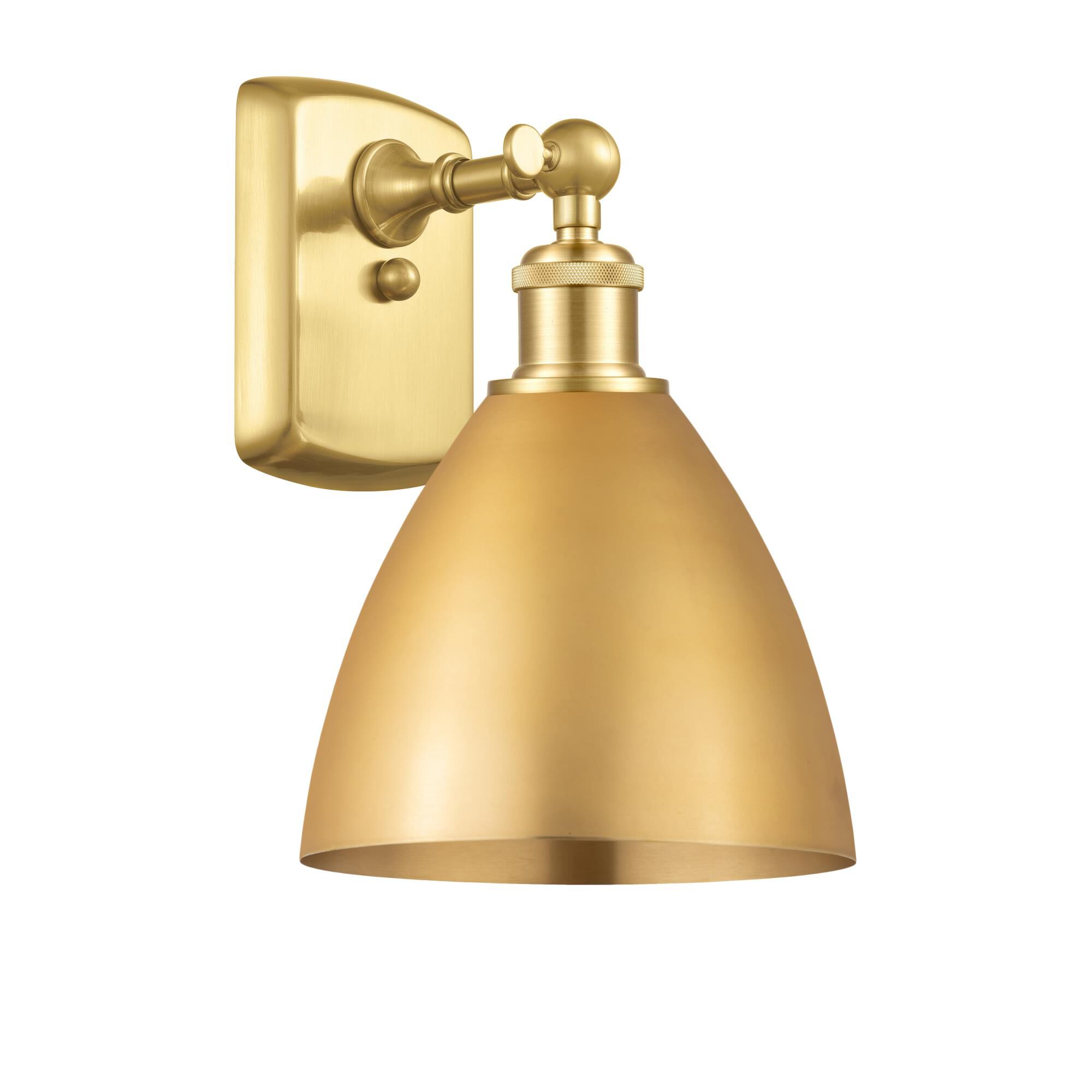 Shown in Satin Gold finish and Satin Gold Ballston Dome shade
