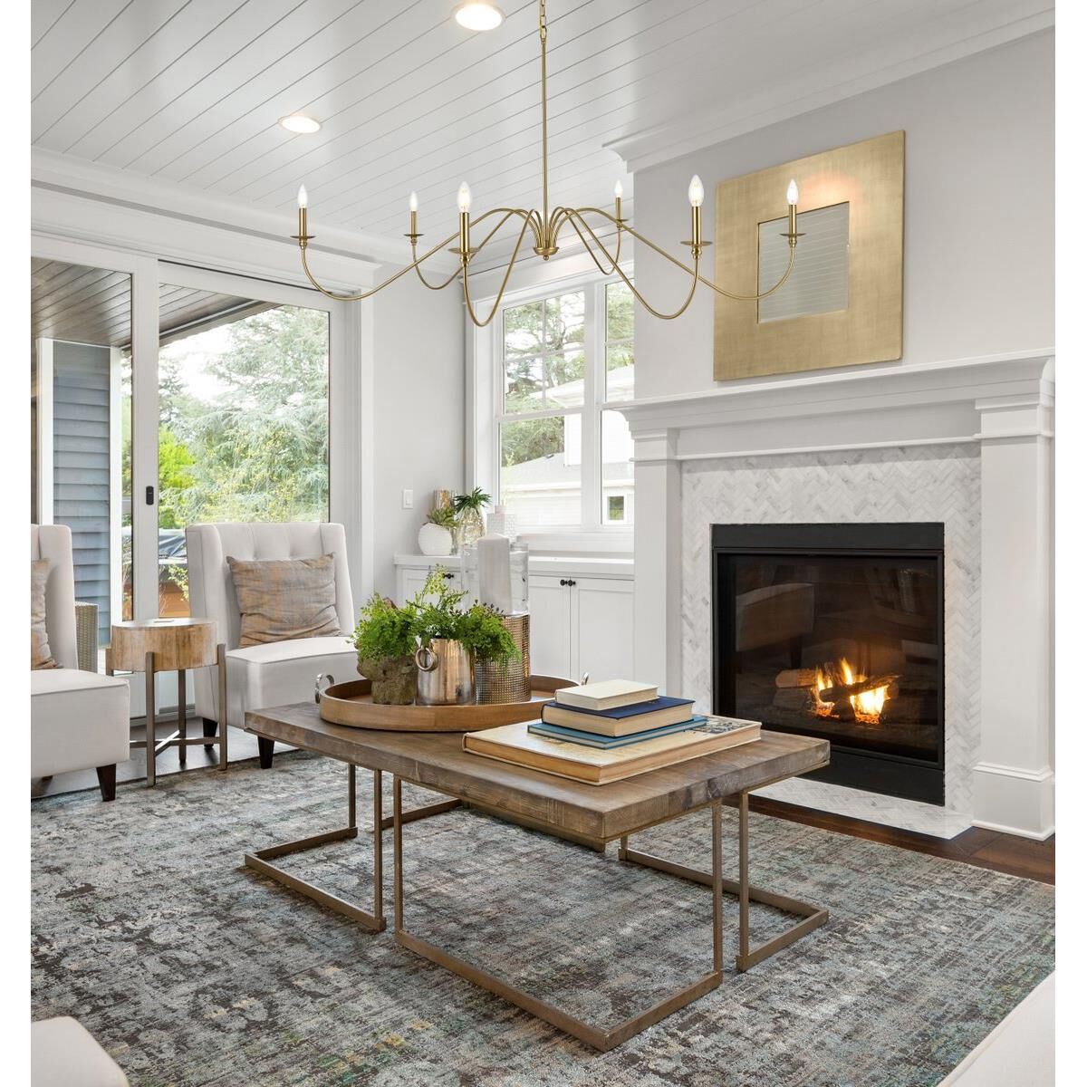 Rohan 60 Inch 6 Light Chandelier by Elegant Lighting