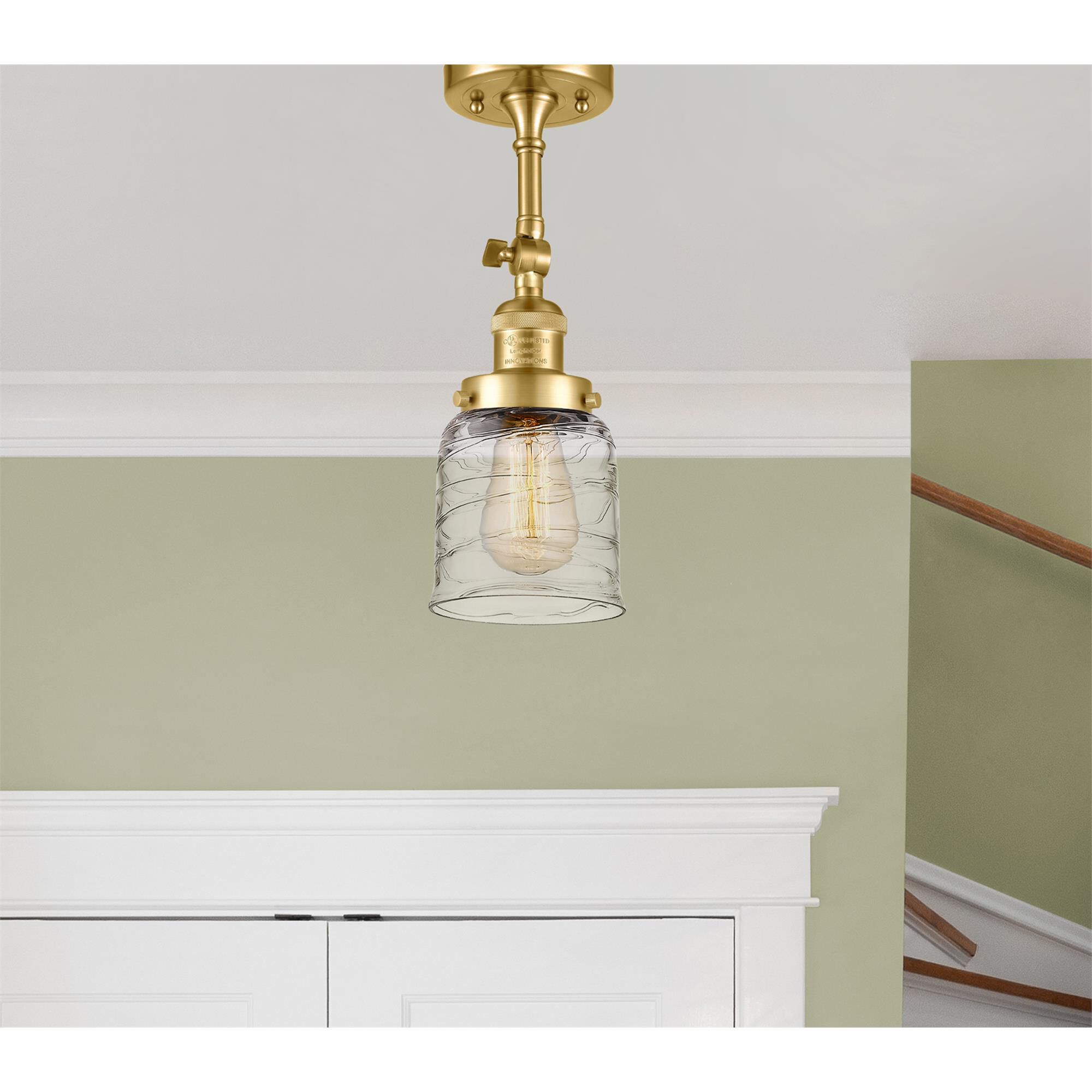 Shown in Satin Gold finish and Clear glass