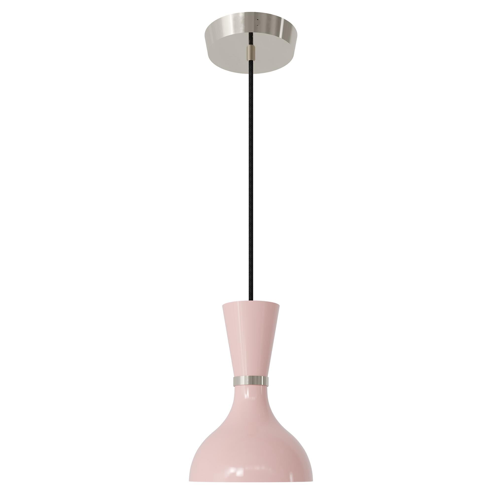 Shown in Polished Nickel finish and Rose Water shade