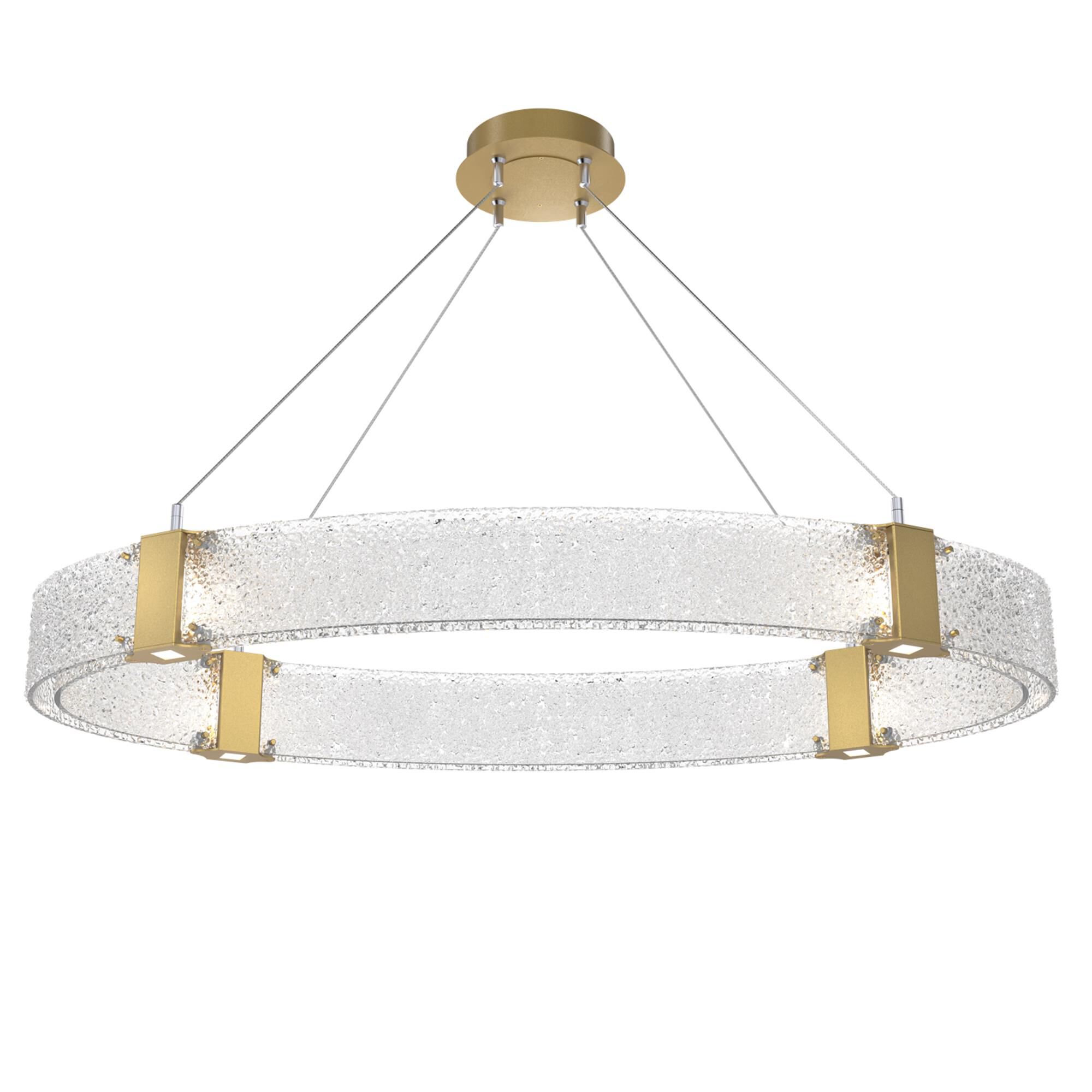 Shown in Gilded Brass finish and Clear Rimelight glass
