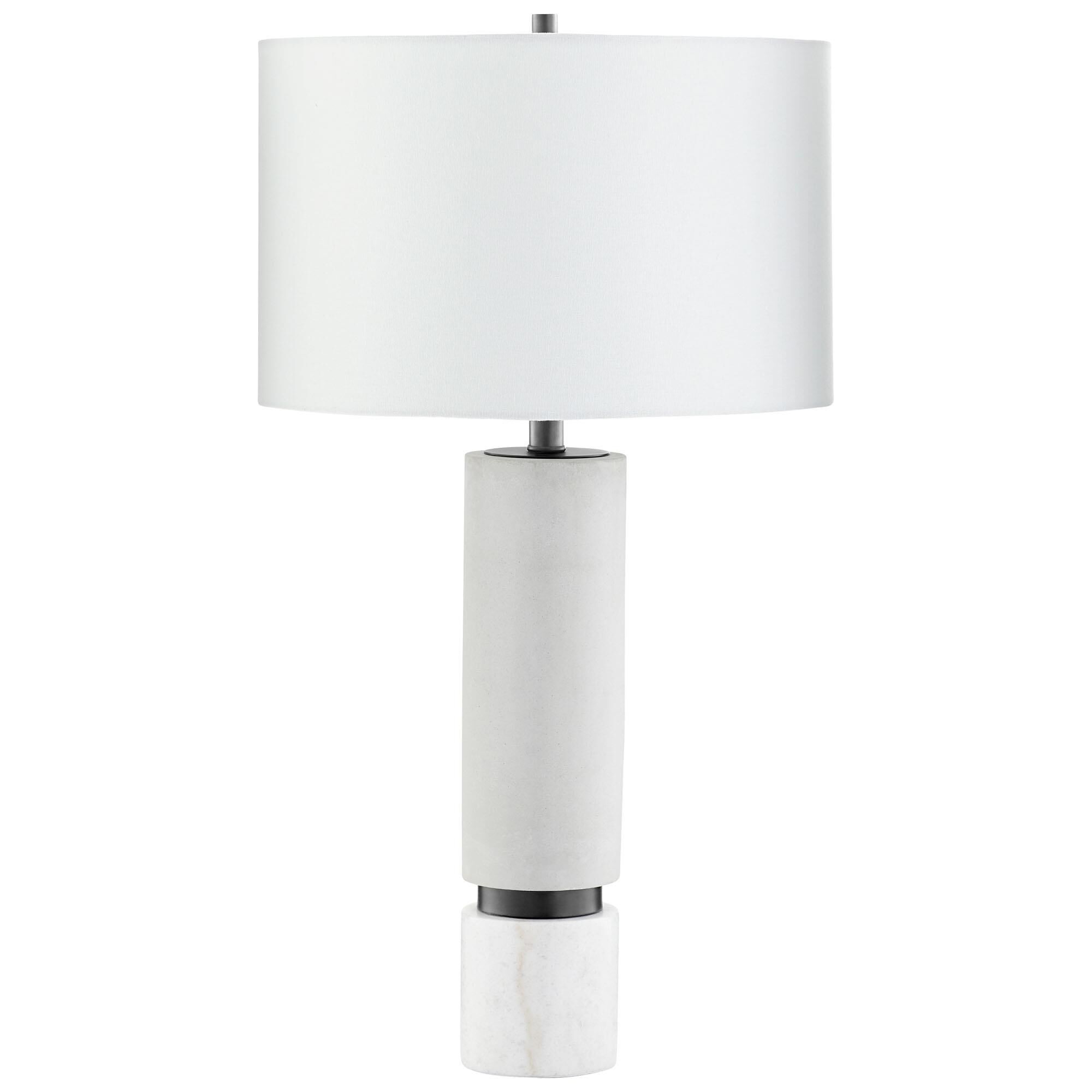 Shown in Gunmetal finish and Off White Linen shade