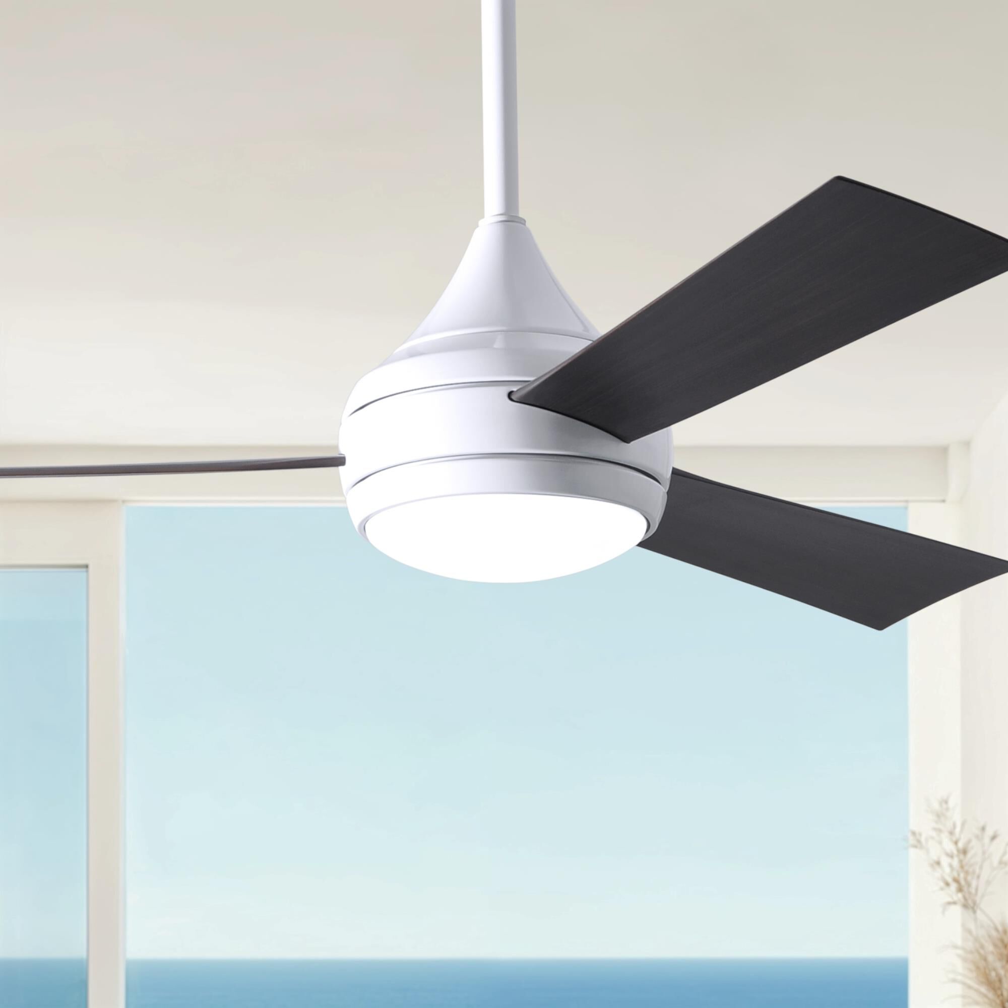 Donaire Outdoor Coastal Wet Rated 52 Inch Ceiling Fan with Light Kit by Matthews Fan Company