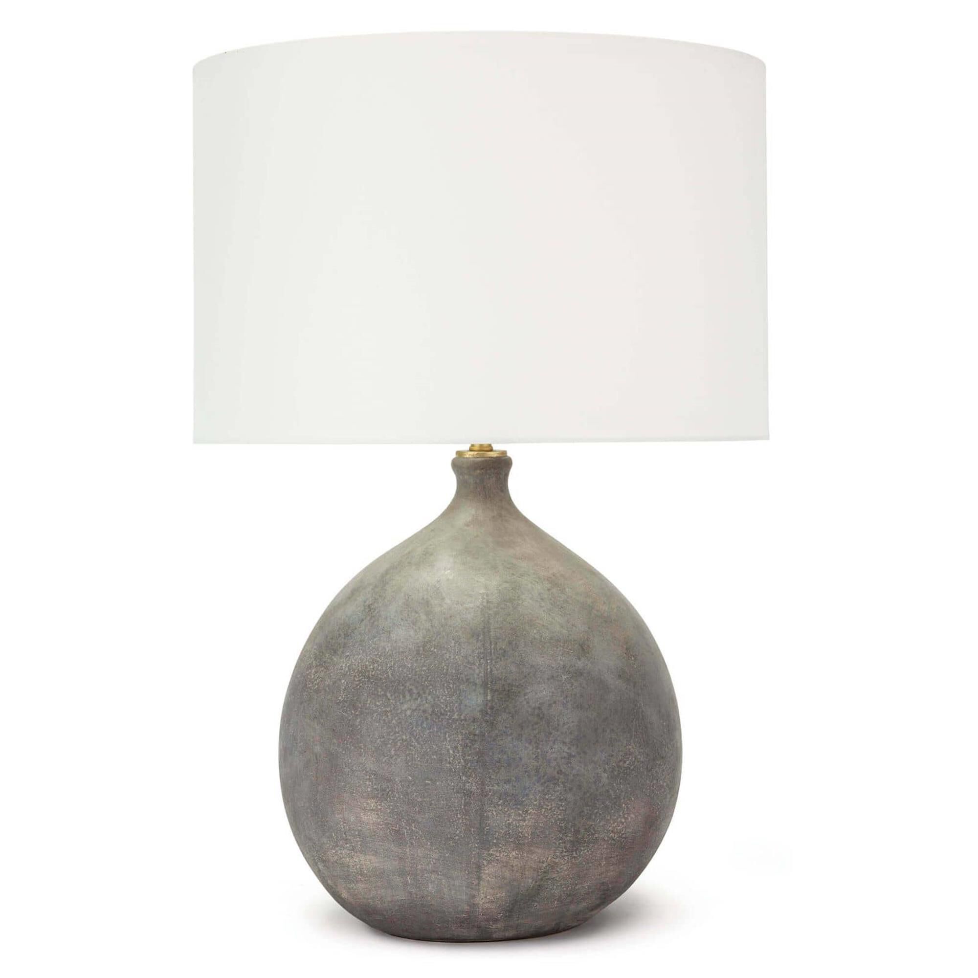 Shown in Brown finish and Linen shade