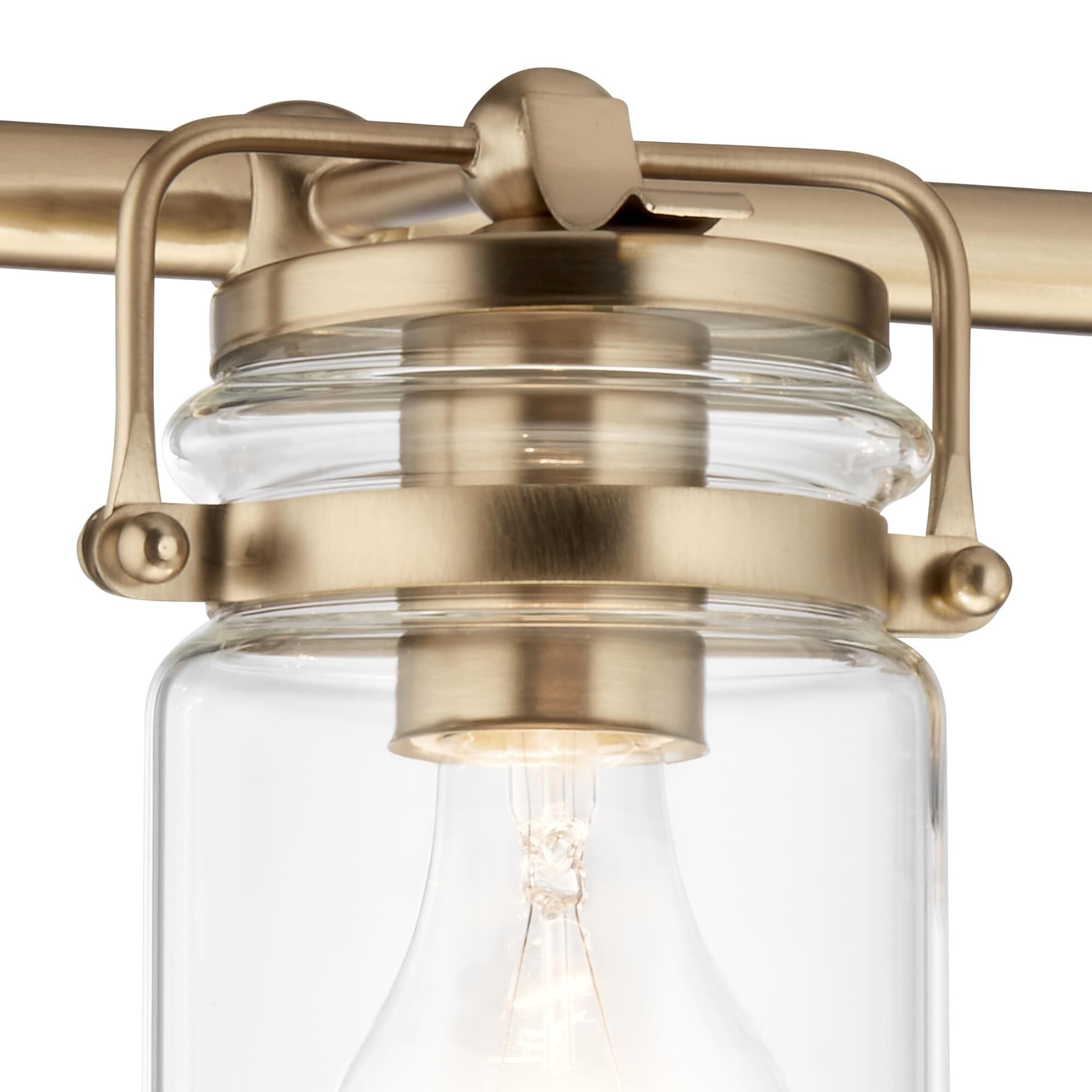 Shown in Champagne Bronze finish and Clear glass