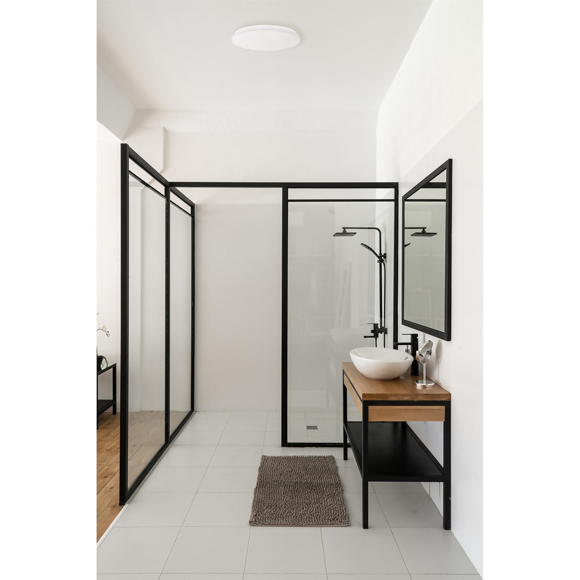 Shown in White finish and White shade
