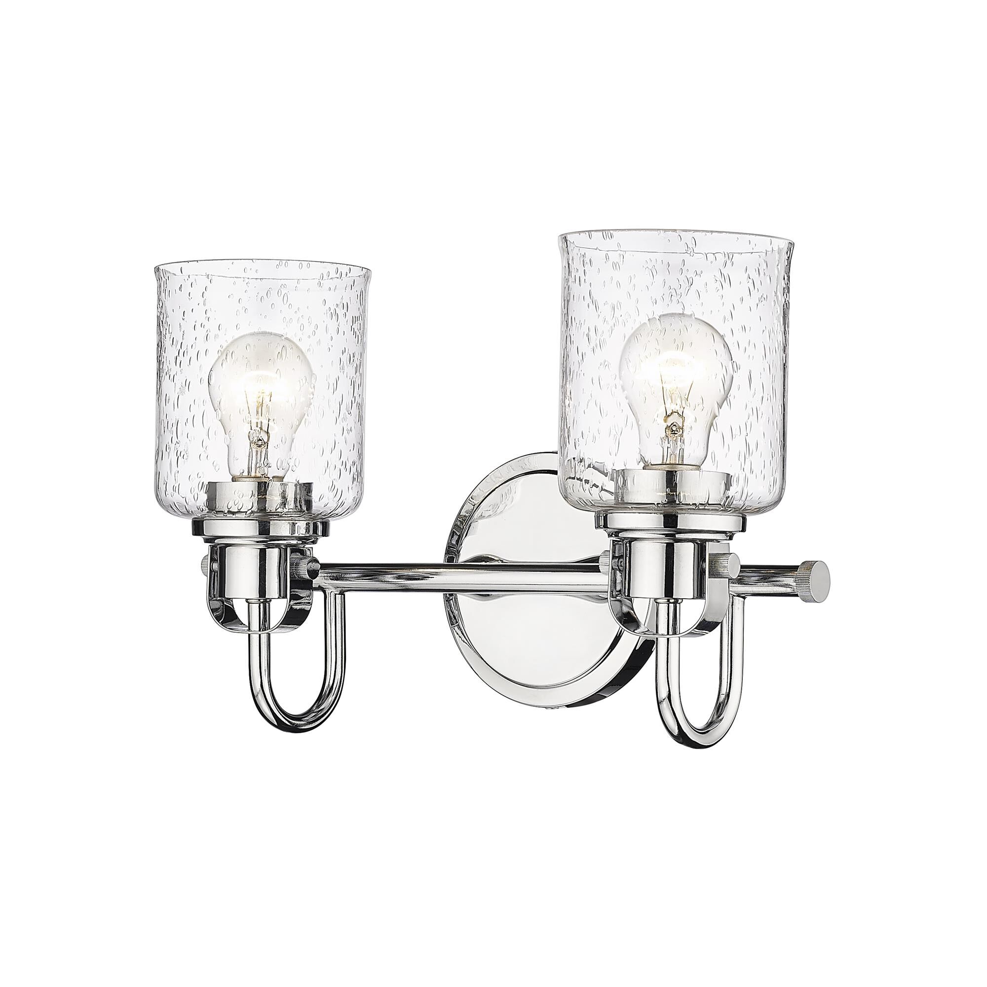Shown in Chrome finish and Glass shade