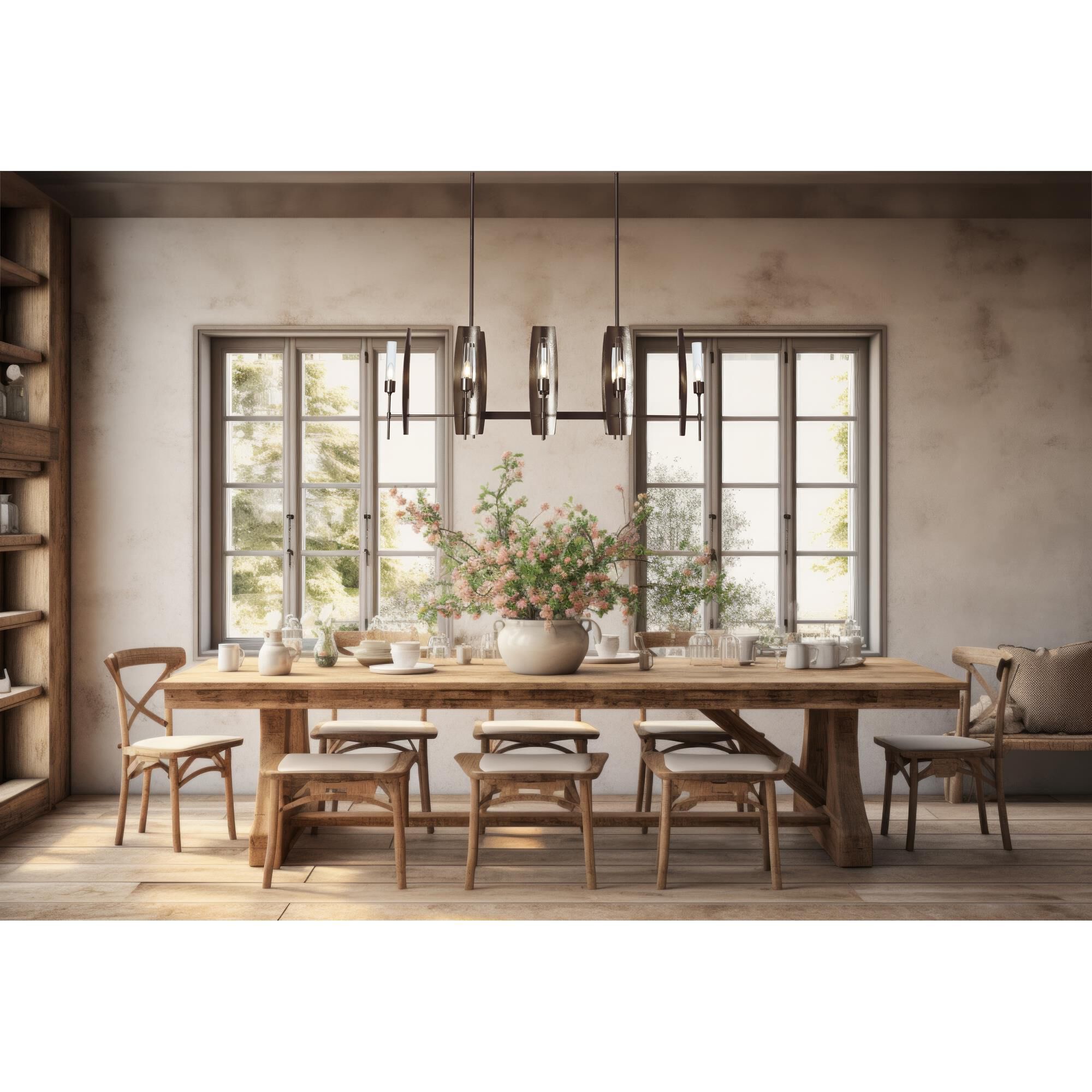 Shown in Bronze finish and Clear glass