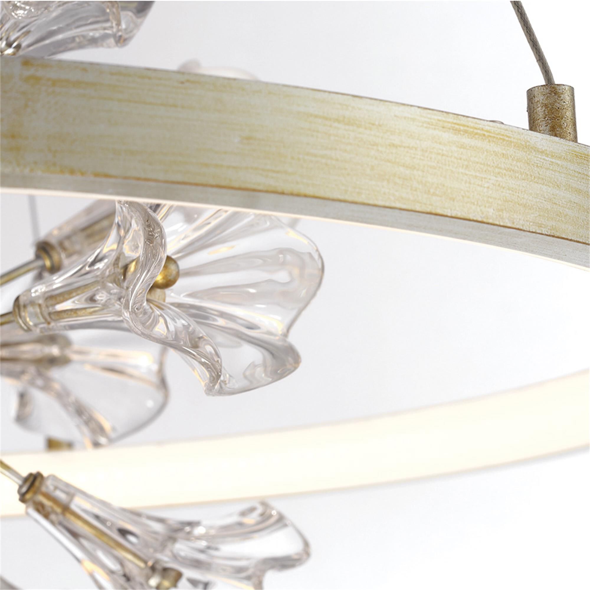 Shown in Silver With Brushed Gold finish and Amber glass and Amber shade