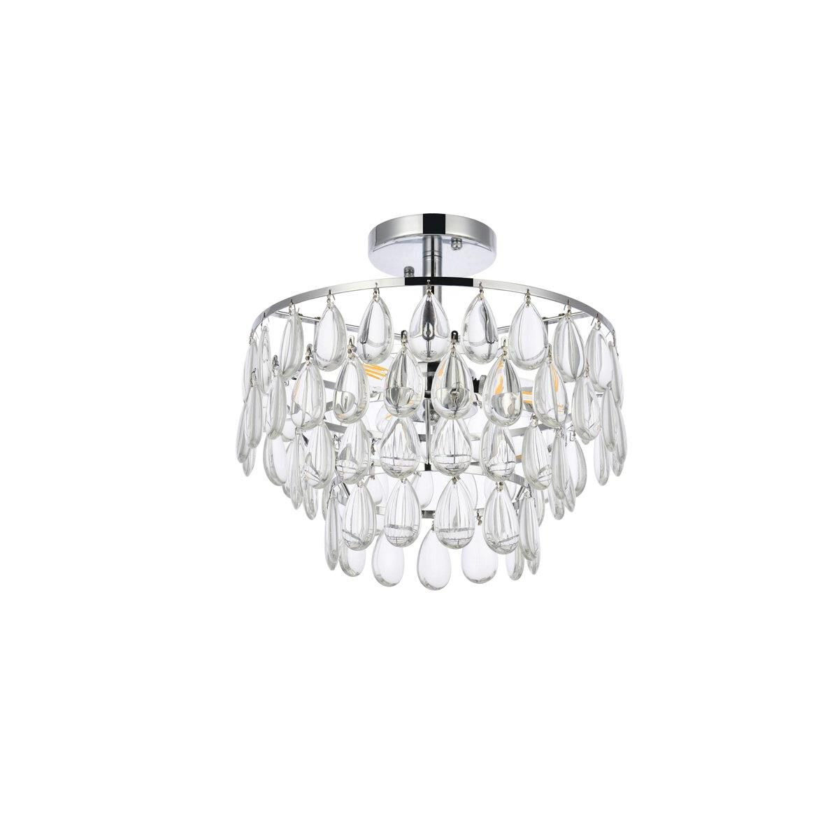 Mila 14 Inch 3 Light Flush Mount by Elegant Lighting