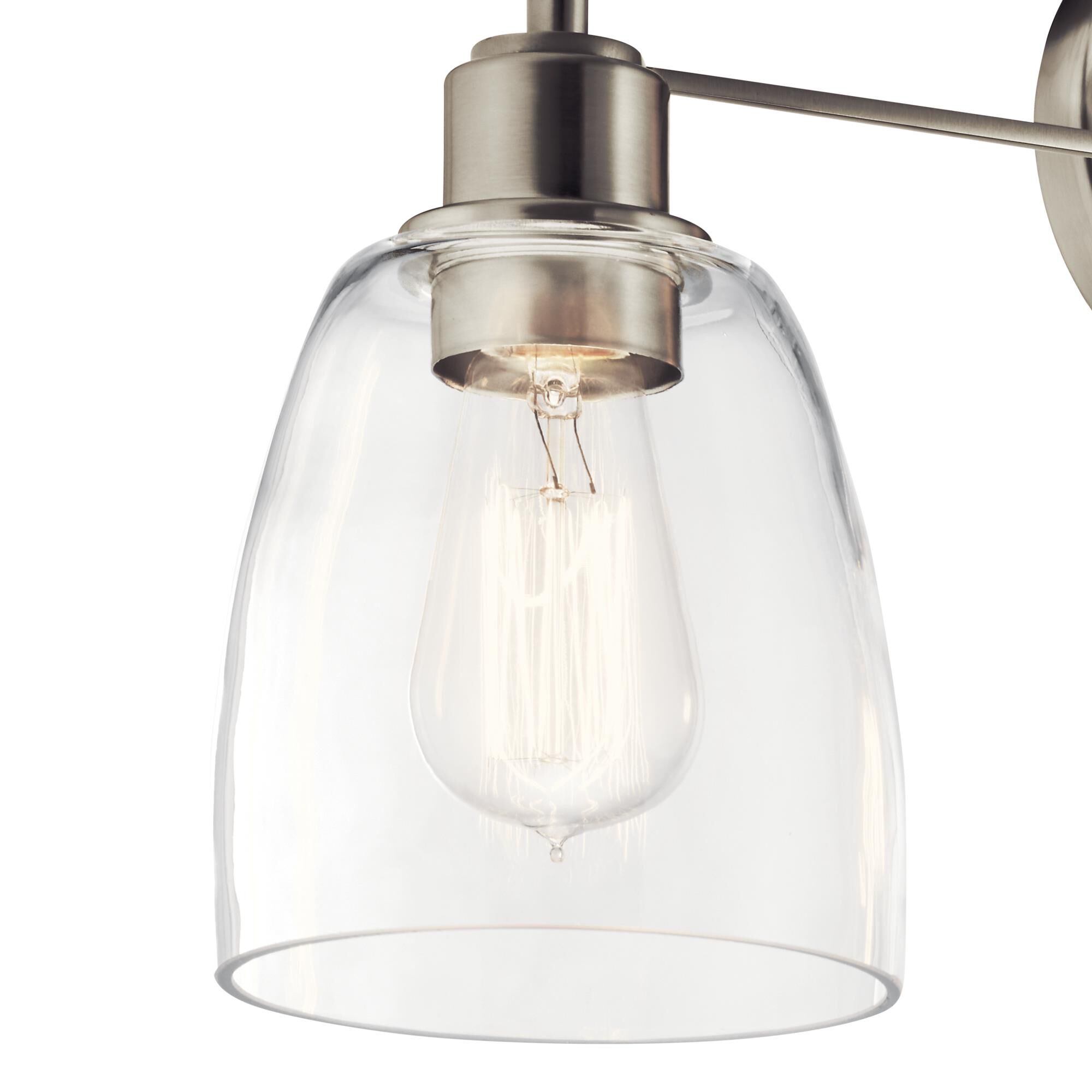 Shown in Nickel Textured finish and Clear glass