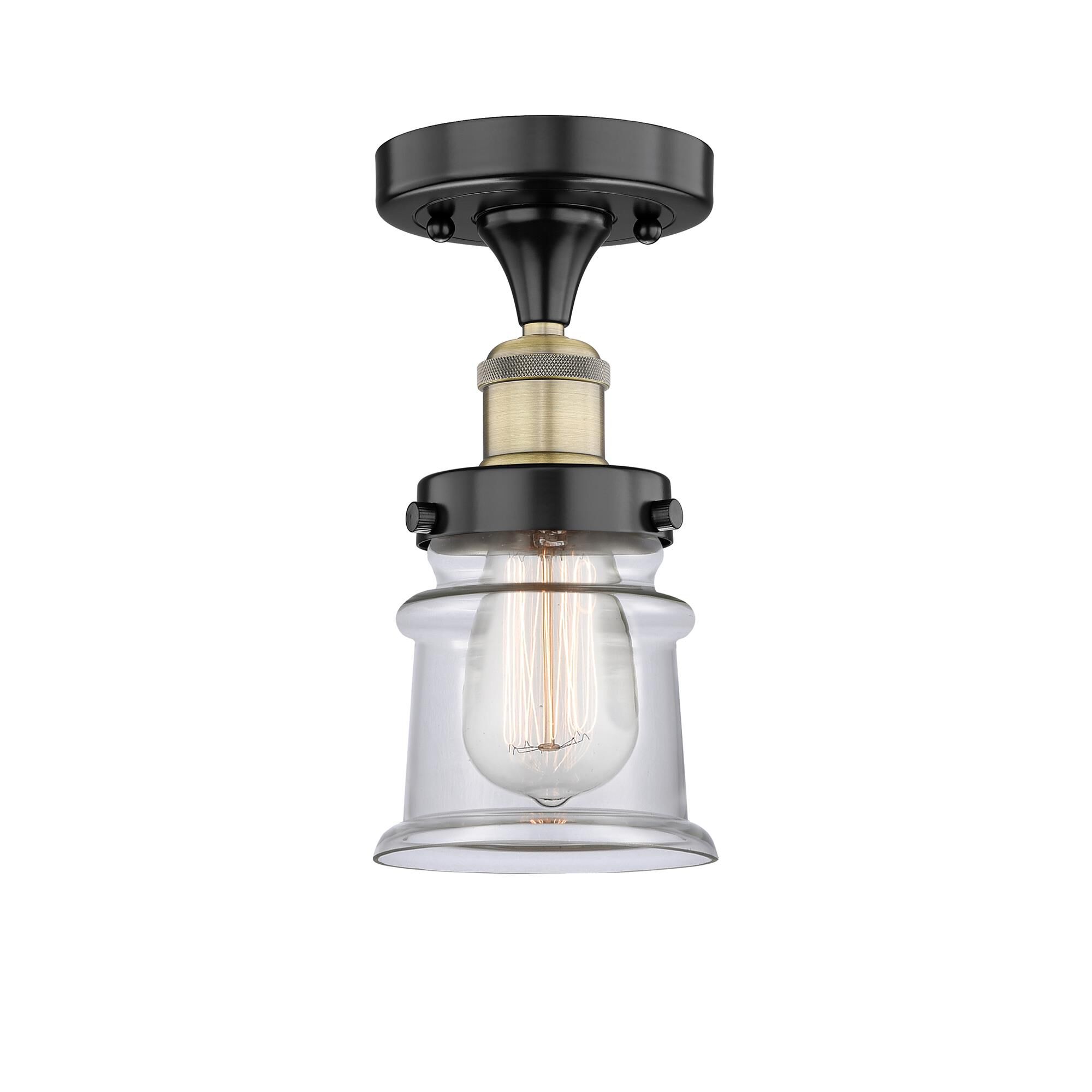 Shown in Black Antique Brass finish and Clear glass