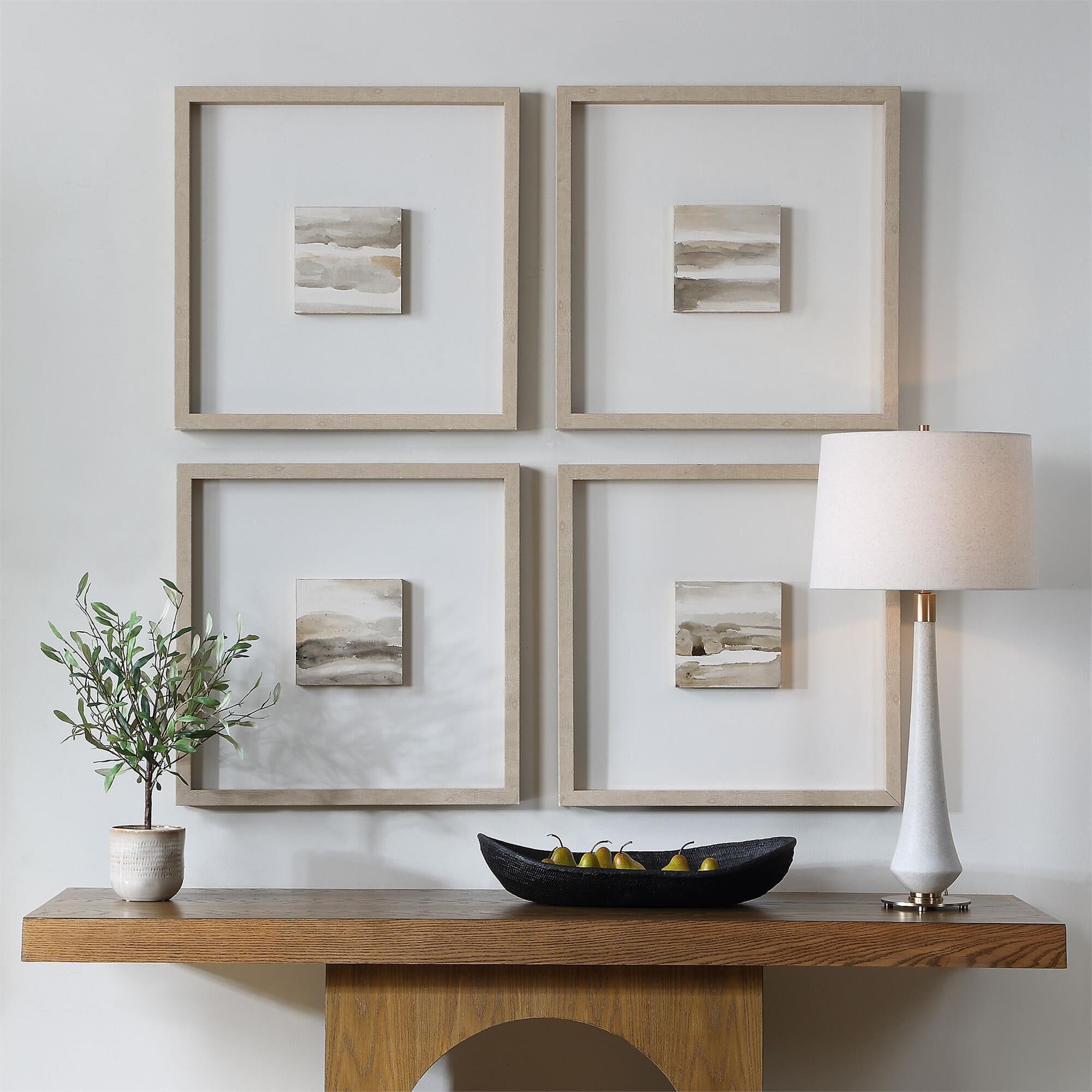 Uttermost Studying Sepia Hand Painted Canvases Set/4 Painting by Uttermost